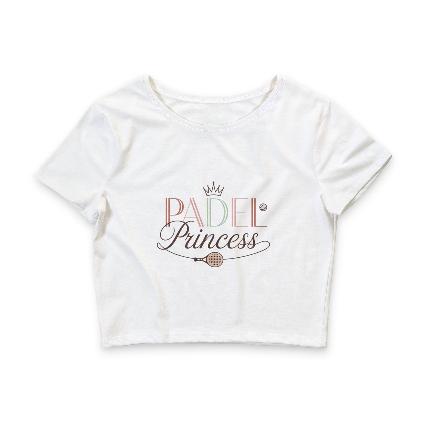 Padel Princess Women’s Crop Tee — Padel Racket & Crown Graphic