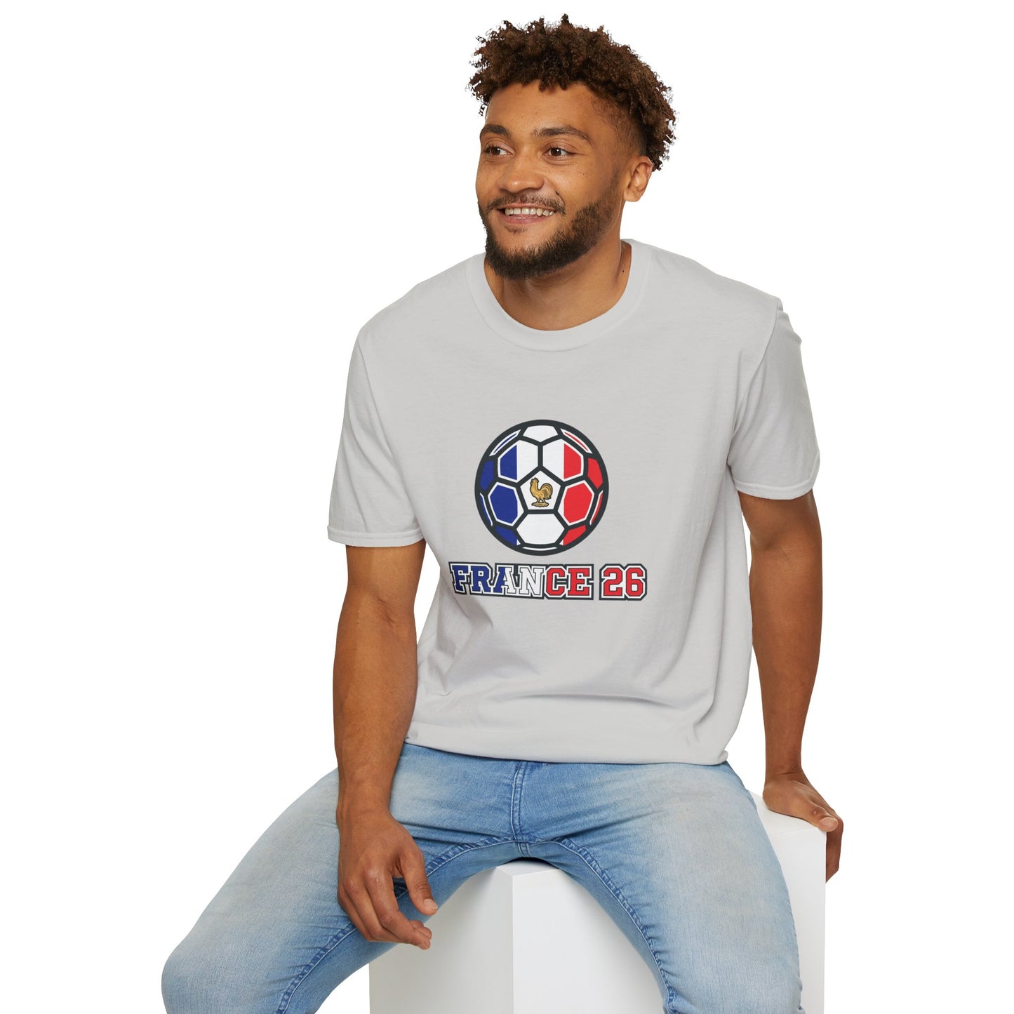France 2026 Soccer T-Shirt — Tricolor Ball & Golden Gallic Rooster Graphic