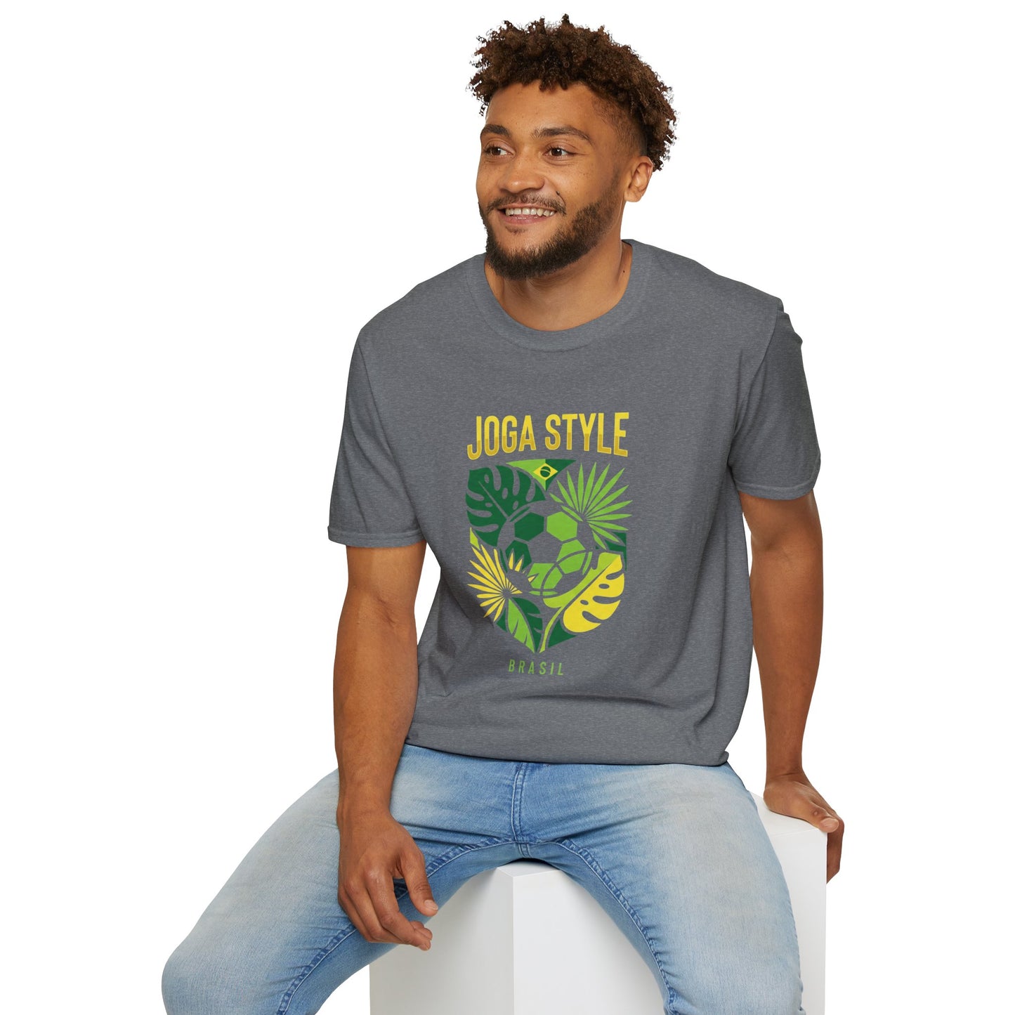 Joga Style Brasil Soccer T-Shirt — Monstera Shield Graphic