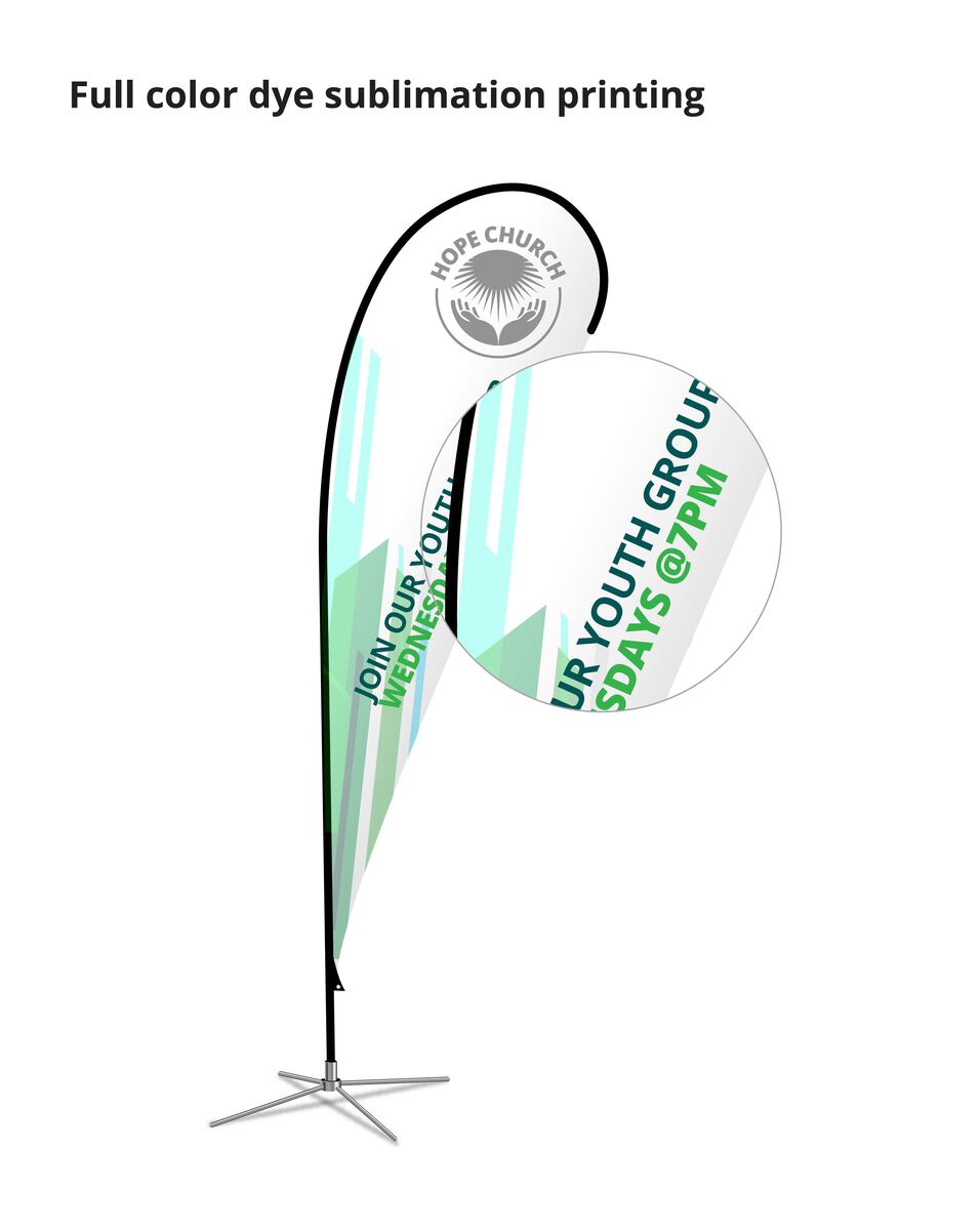 Teardrop Flag Banner Double Sided Kit (11ft)