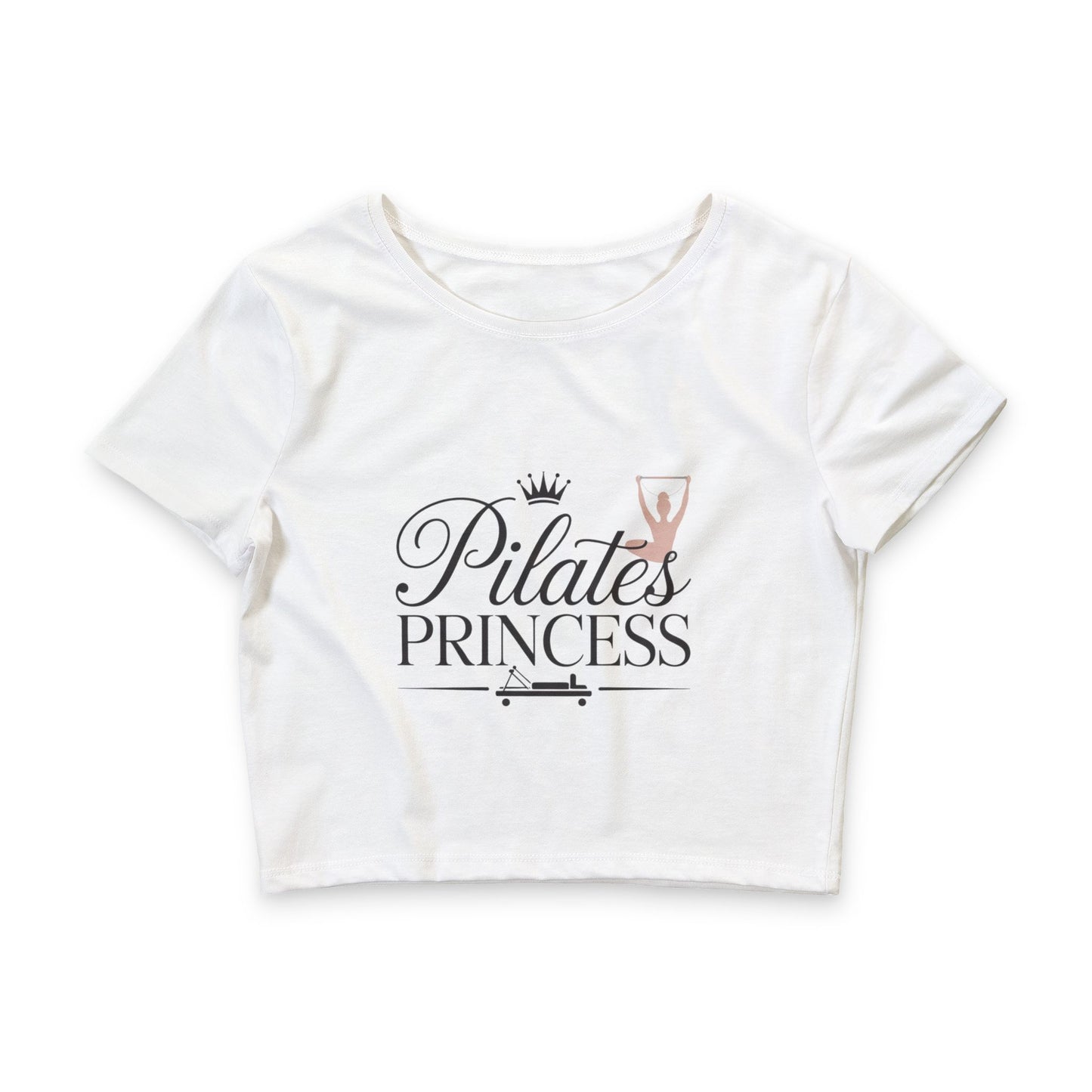 Pilates Princess Crop Tee — Dusty Rose Reformer Graphic