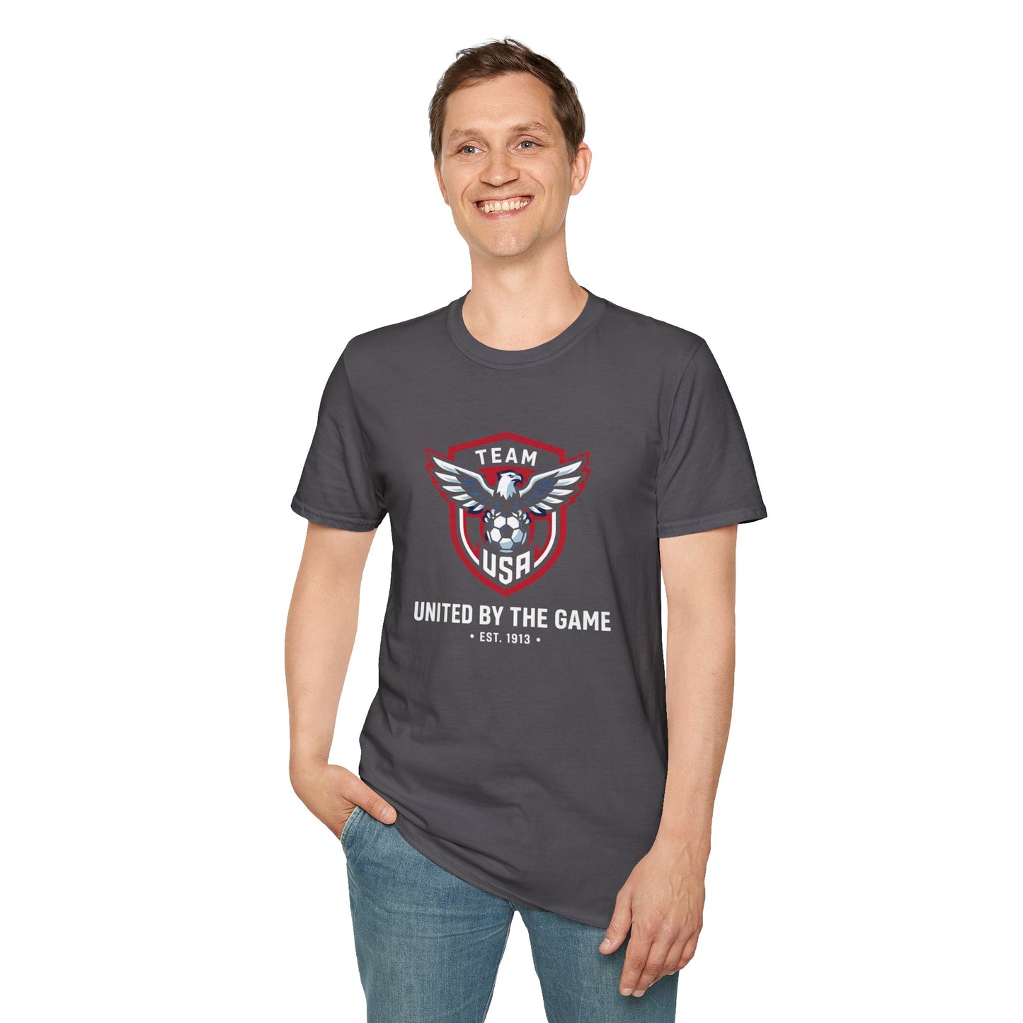 United By The Game Team USA Soccer T-Shirt — Bald Eagle Crest (EST. 1913)
