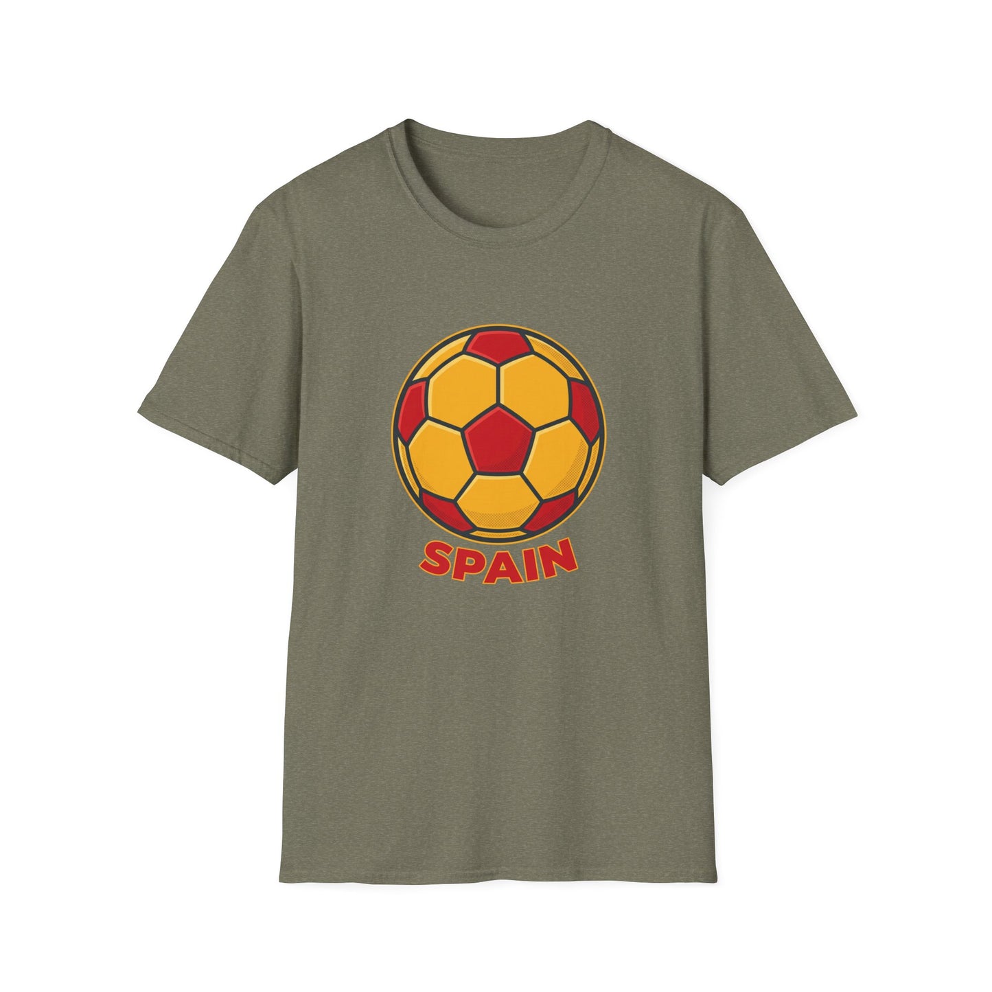 Spain Football Graphic Tee — Bold Red & Gold Soccer Shirt