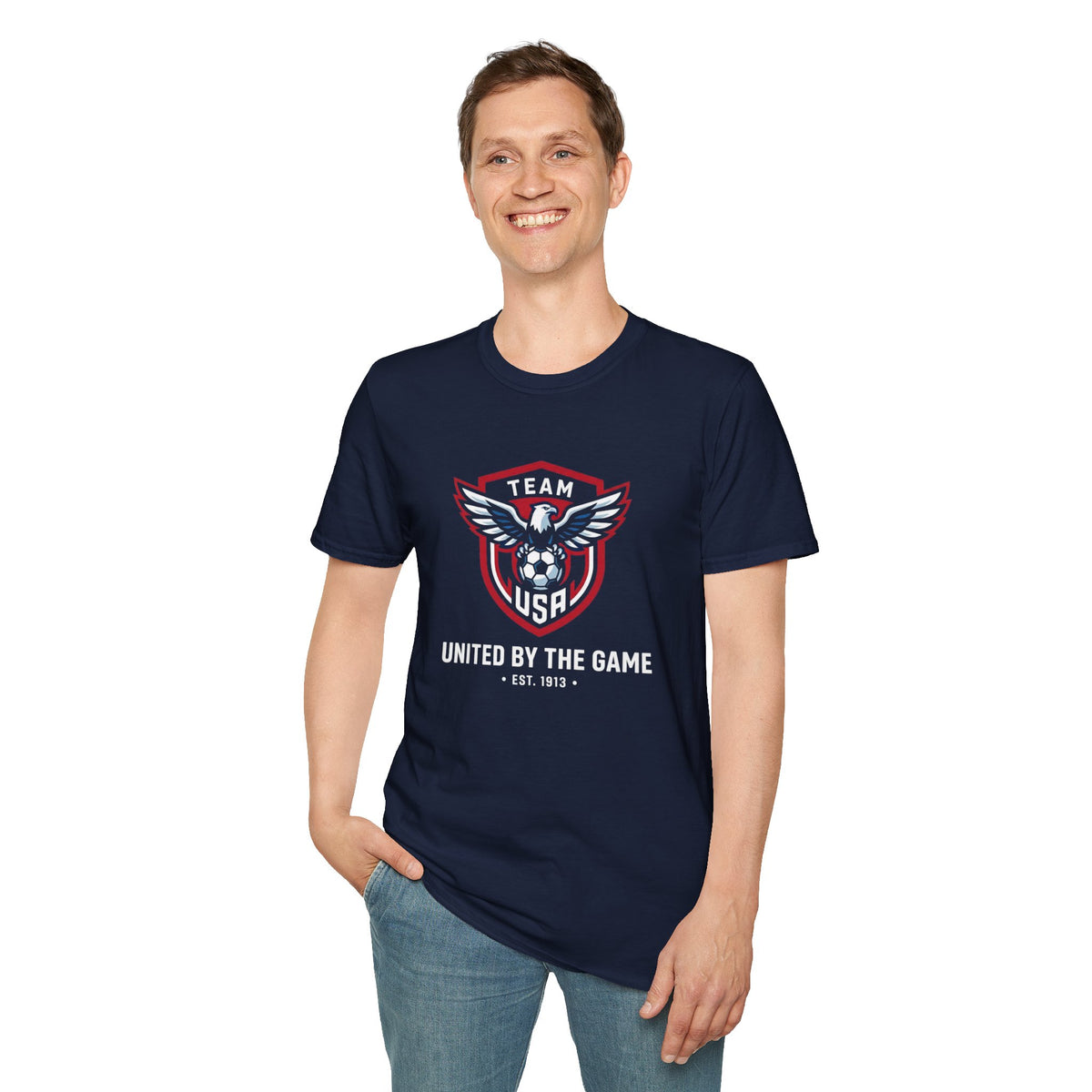 United By The Game Team USA Soccer T-Shirt — Bald Eagle Crest (EST. 1913)