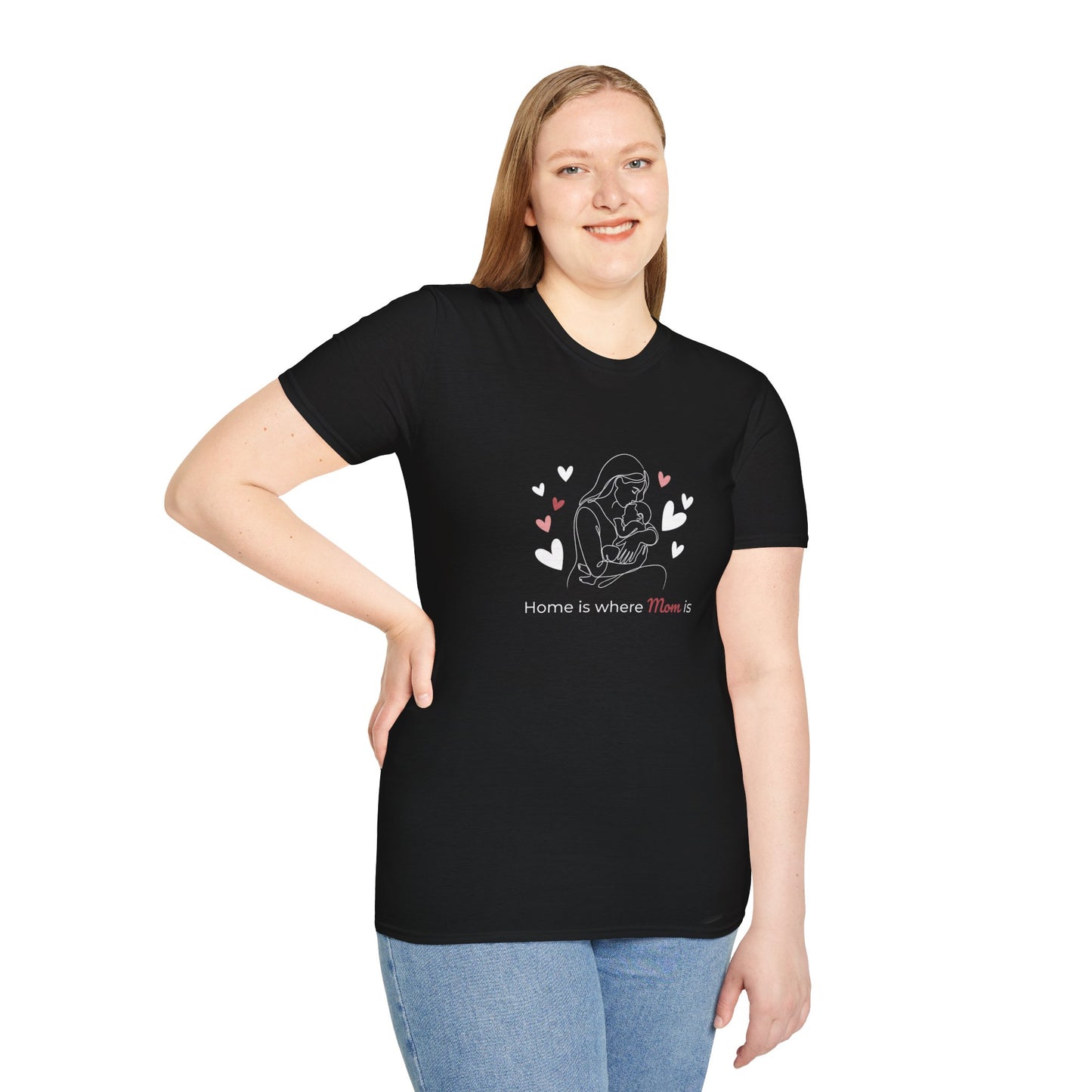 Home Is Where Mom Is T-Shirt — Cute Heart Mom Graphic Tee for Mother's Day