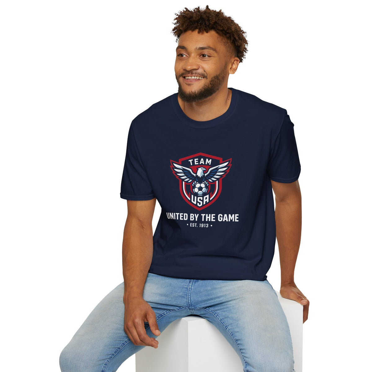 United By The Game Team USA Soccer T-Shirt — Bald Eagle Crest (EST. 1913)