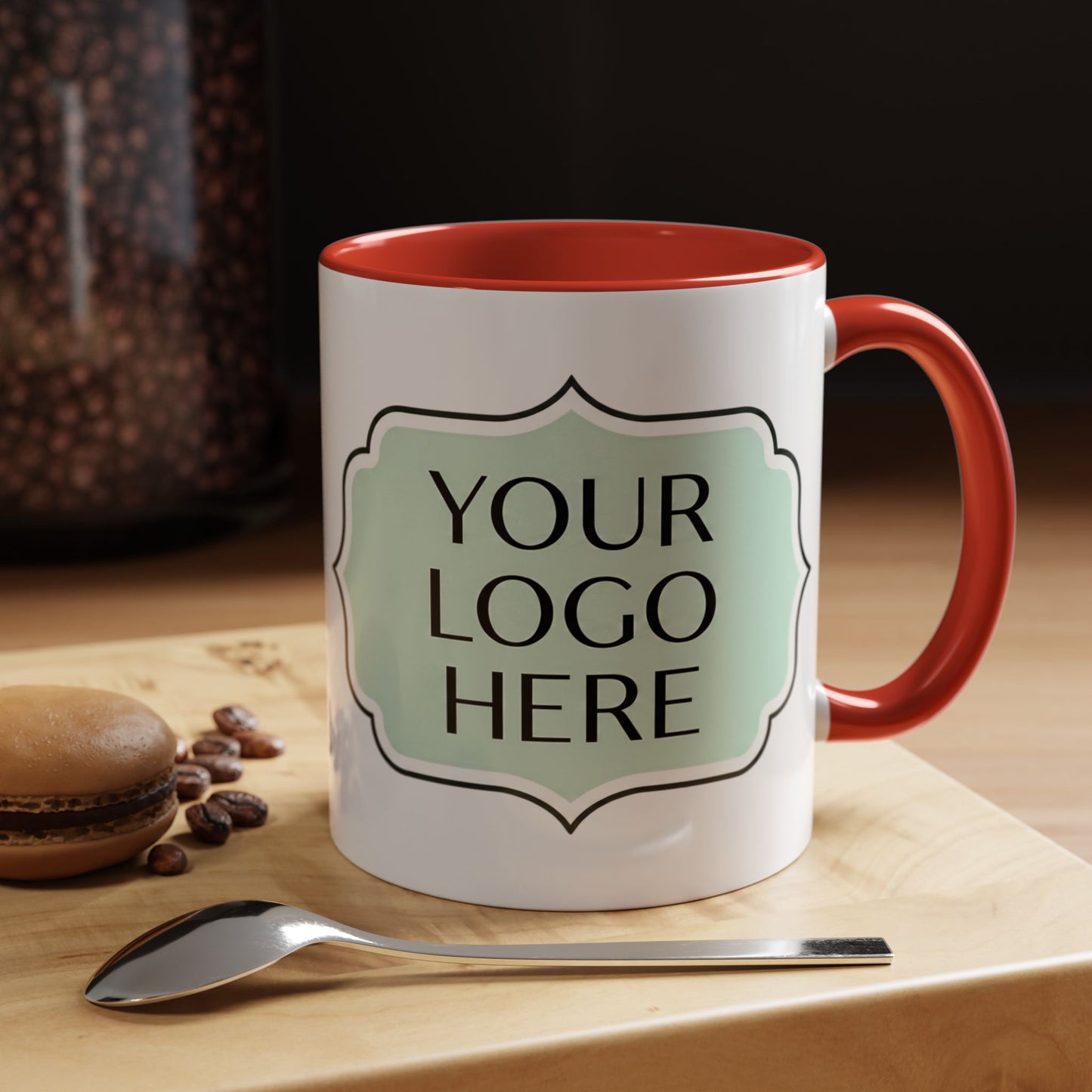 Accent Coffee Mug - Custom Logo Mint Label Design (11/15oz)