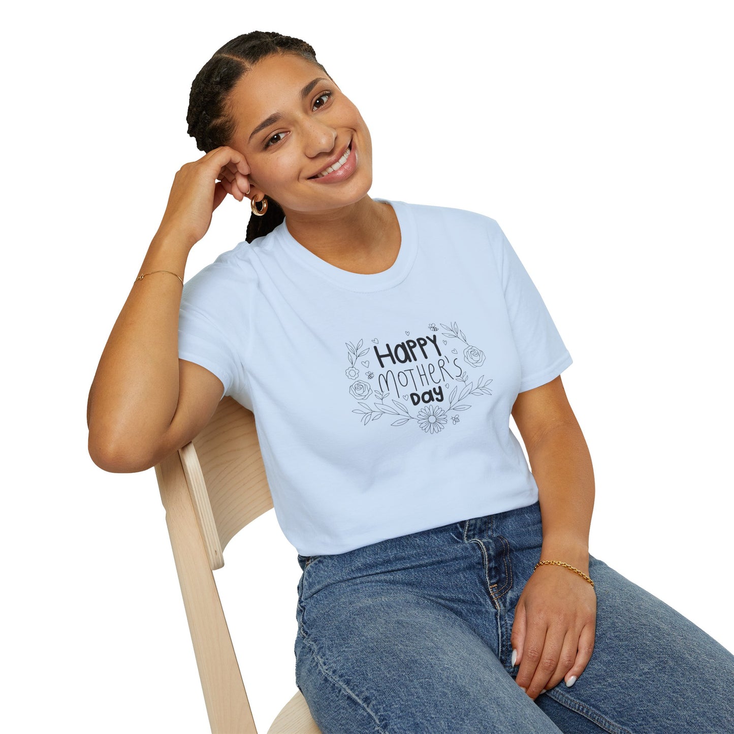 Botanical Mother's Day T-Shirt — Floral Line-Art Mom Tee
