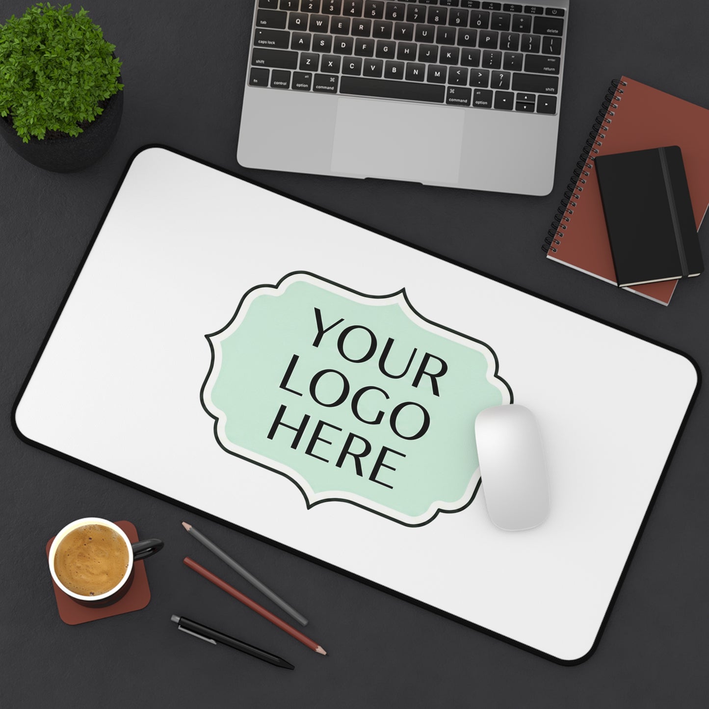 Personalized Logo Desk Mat — Custom Office Mouse Pad & Workspace Protector