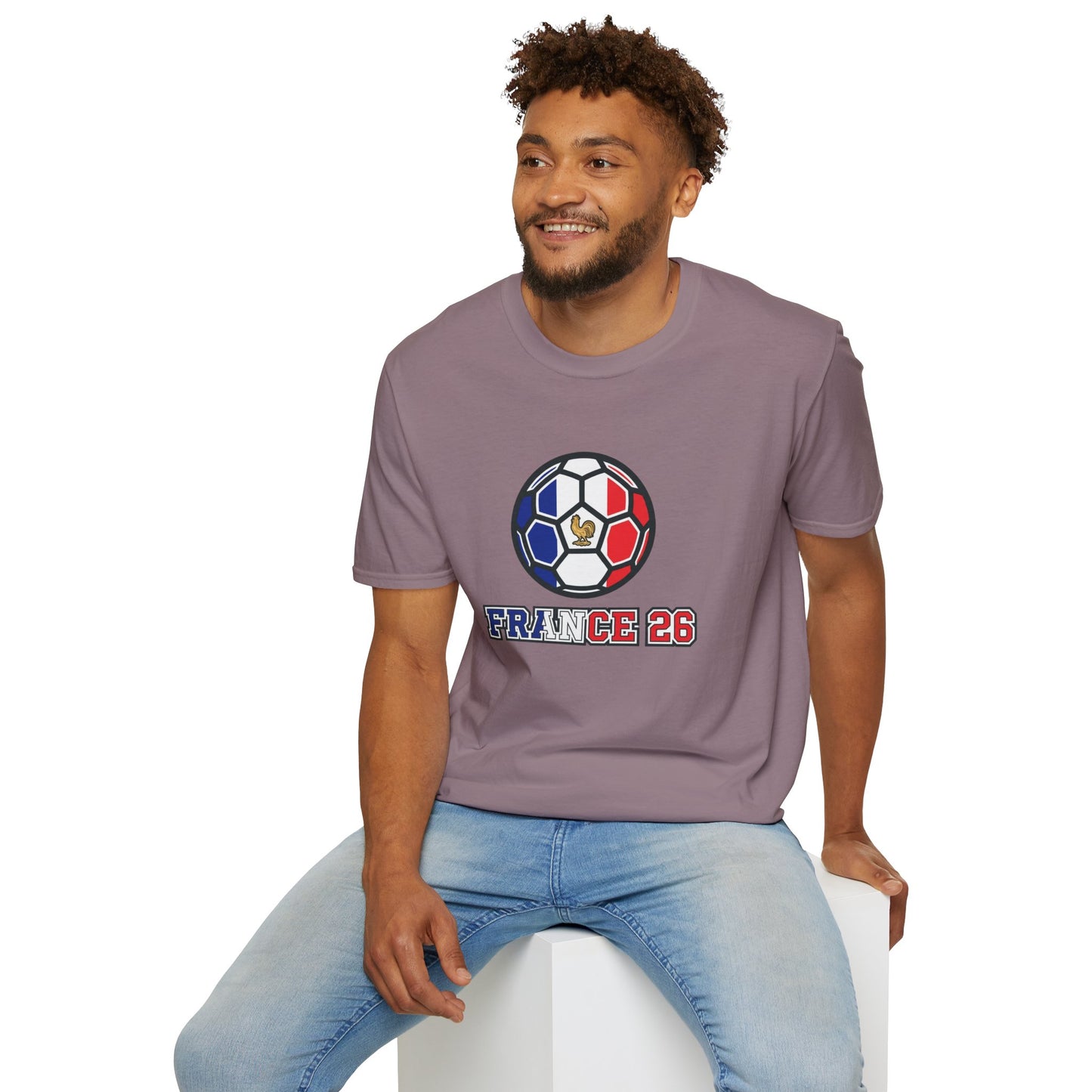 France 2026 Soccer T-Shirt — Tricolor Ball & Golden Gallic Rooster Graphic