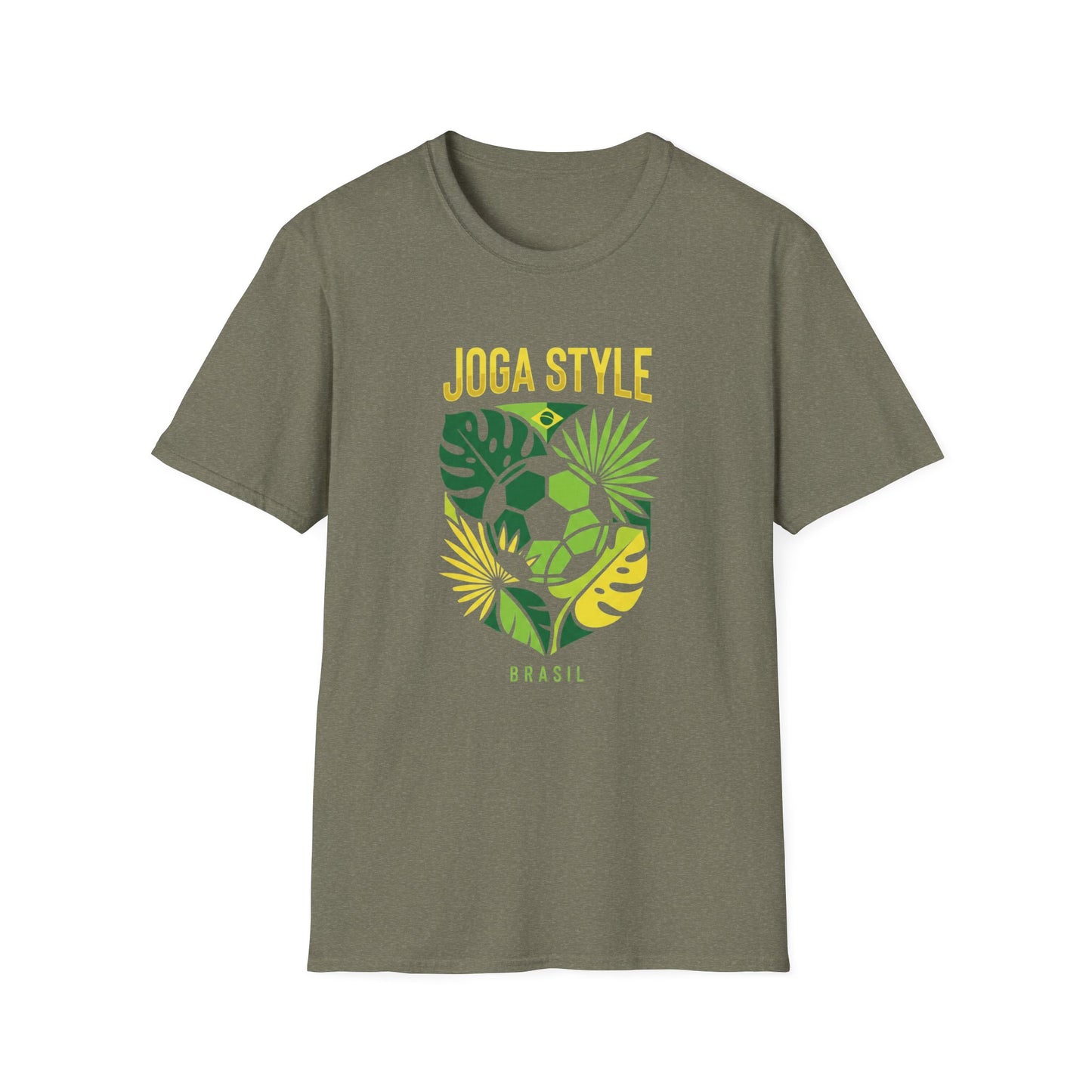 Joga Style Brasil Soccer T-Shirt — Monstera Shield Graphic