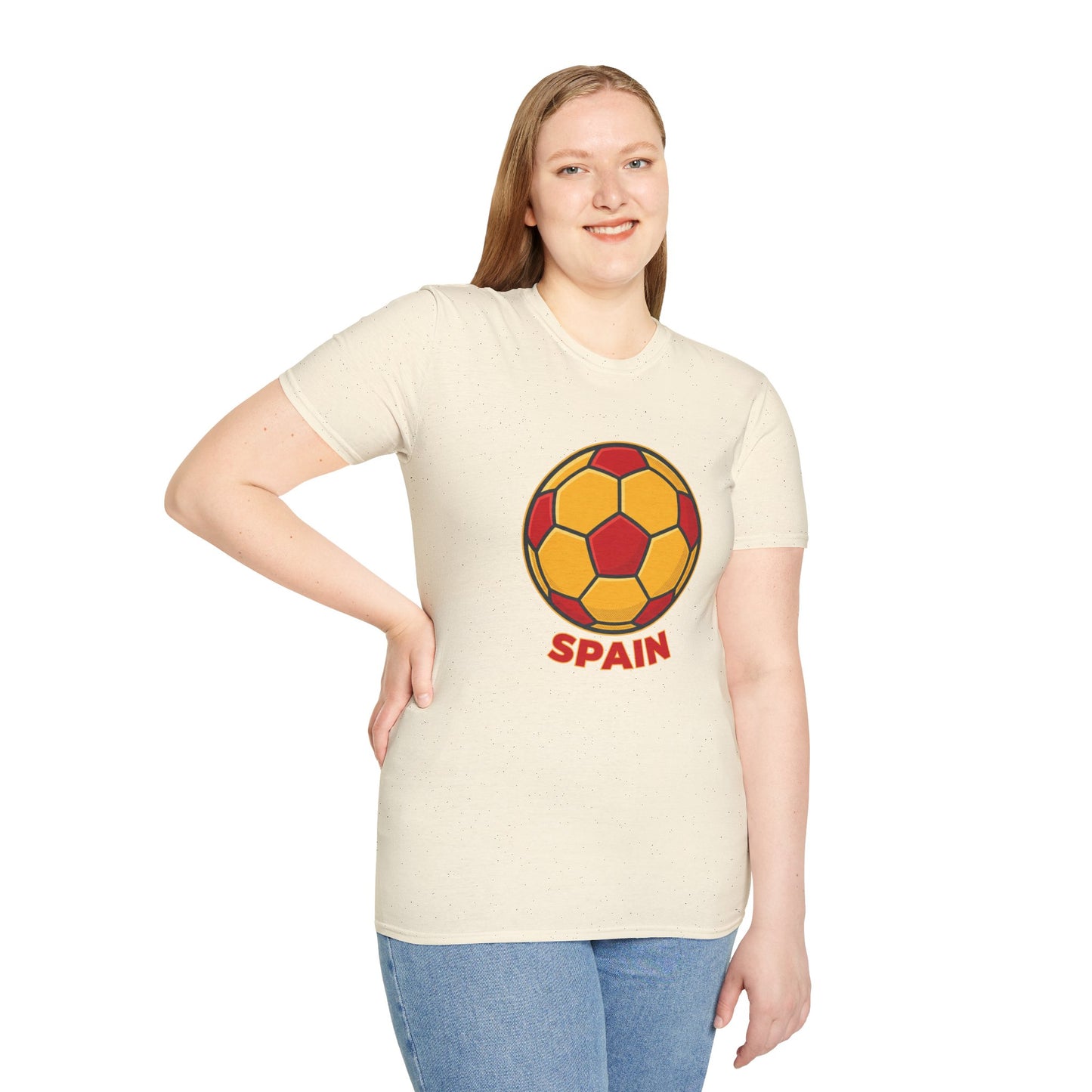 Spain Football Graphic Tee — Bold Red & Gold Soccer Shirt