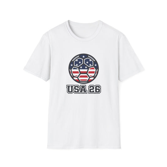 USA 26 Soccer T-Shirt — Patriotic Stars & Stripes American Soccer Tee