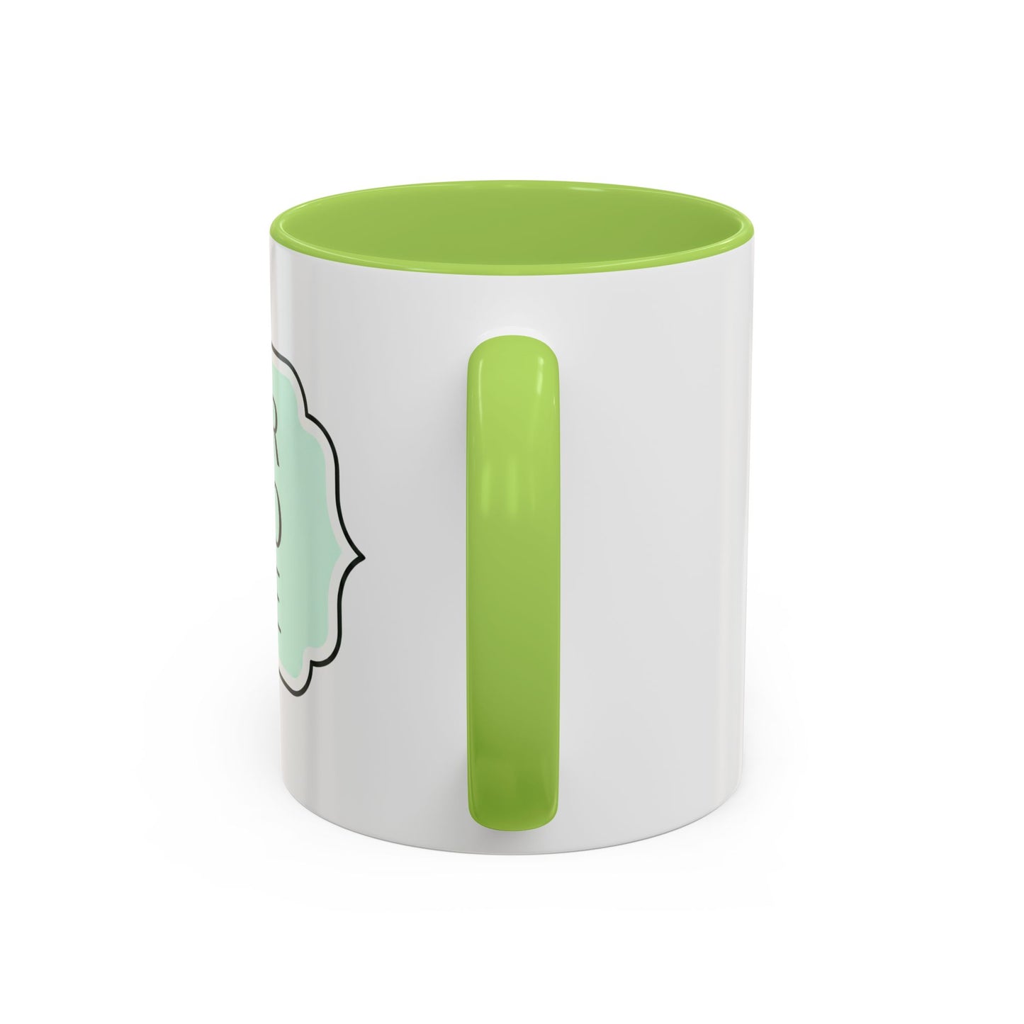 Accent Coffee Mug - Custom Logo Mint Label Design (11/15oz)