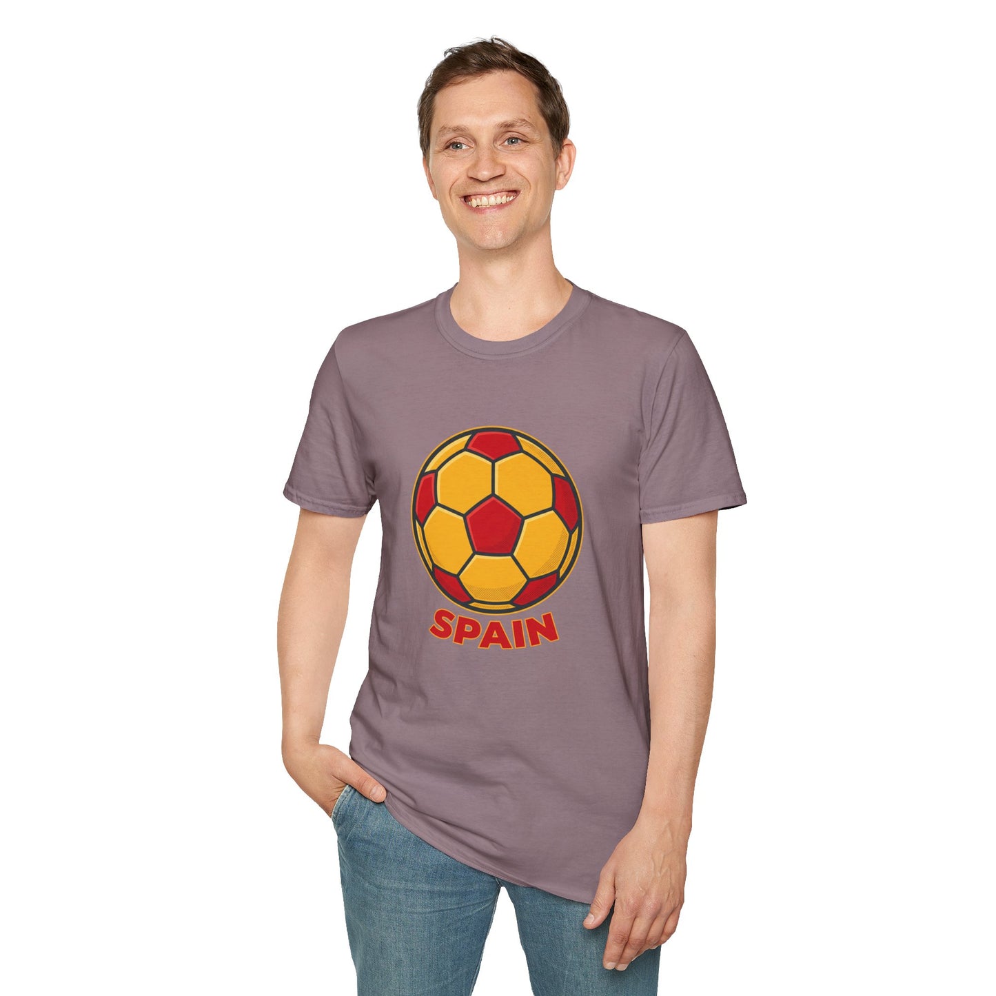Spain Football Graphic Tee — Bold Red & Gold Soccer Shirt