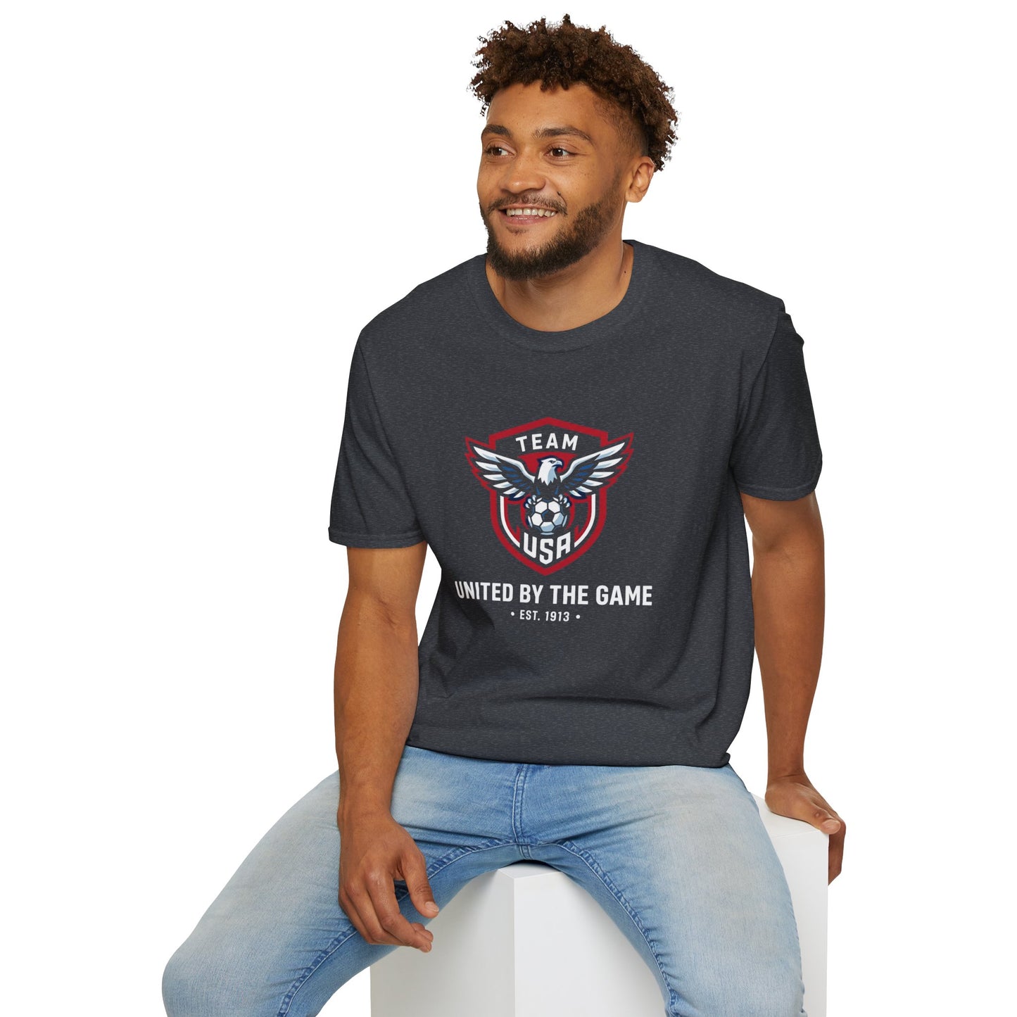 United By The Game Team USA Soccer T-Shirt — Bald Eagle Crest (EST. 1913)