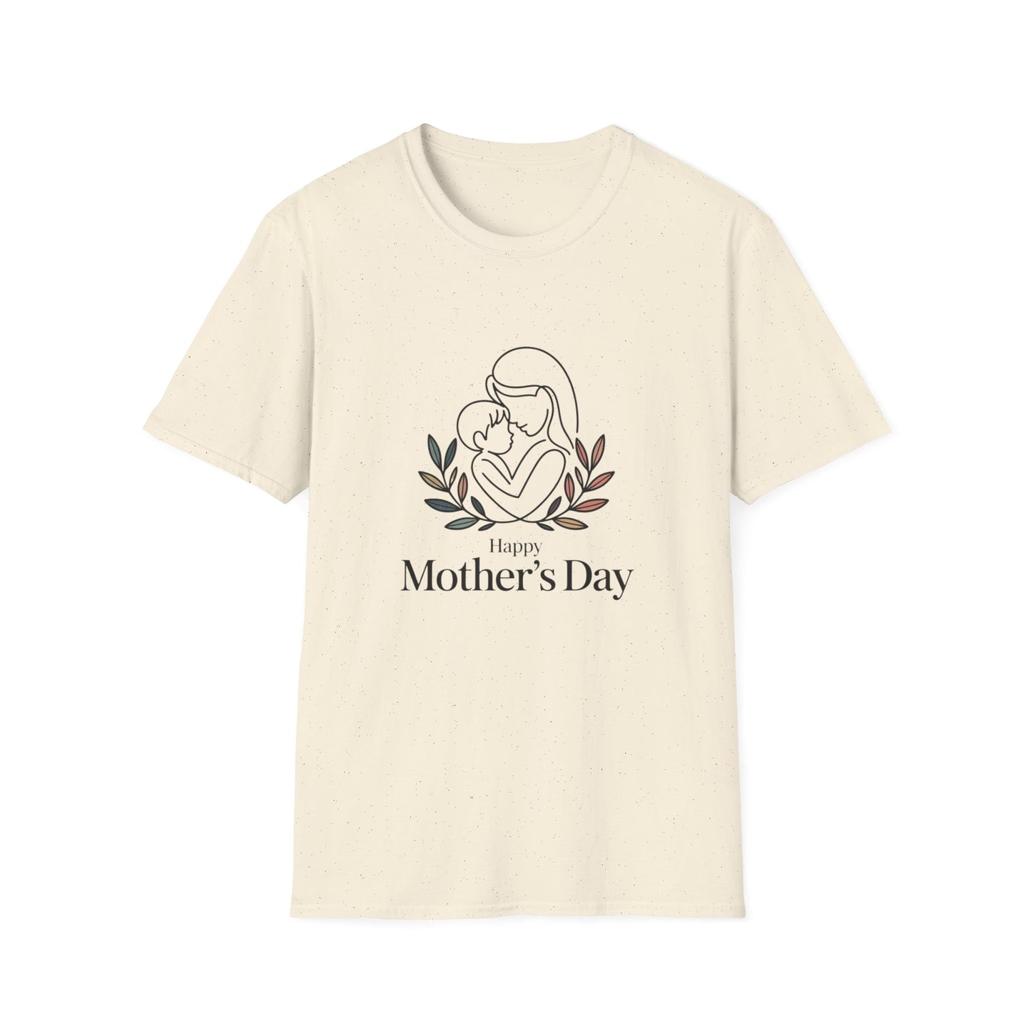 Happy Mother's Day Gift - Aesthetic Mom Tee - Botanical T-Shirt - Minimalist Line Art Mom & Baby Gift Tee