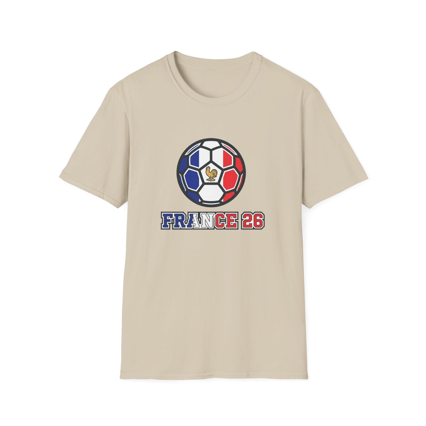 France 2026 Soccer T-Shirt — Tricolor Ball & Golden Gallic Rooster Graphic