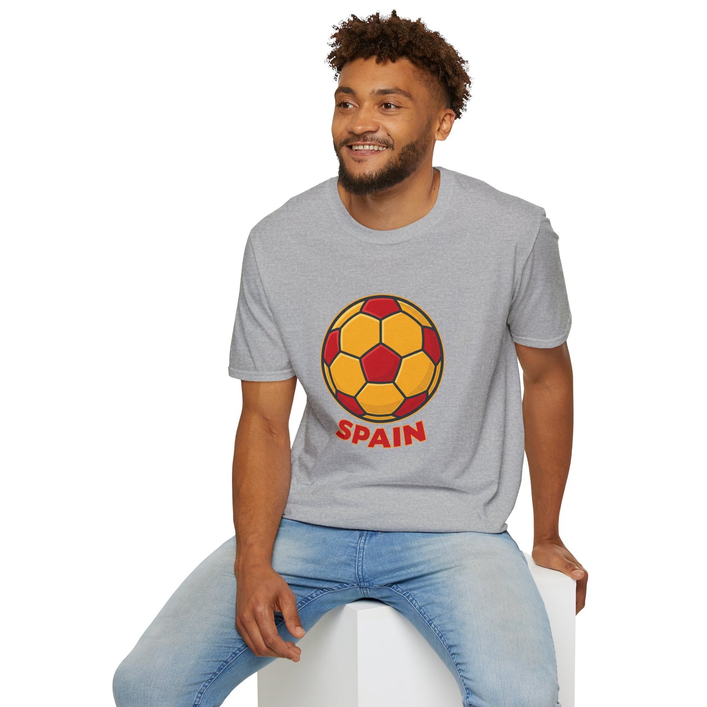 Spain Football Graphic Tee — Bold Red & Gold Soccer Shirt