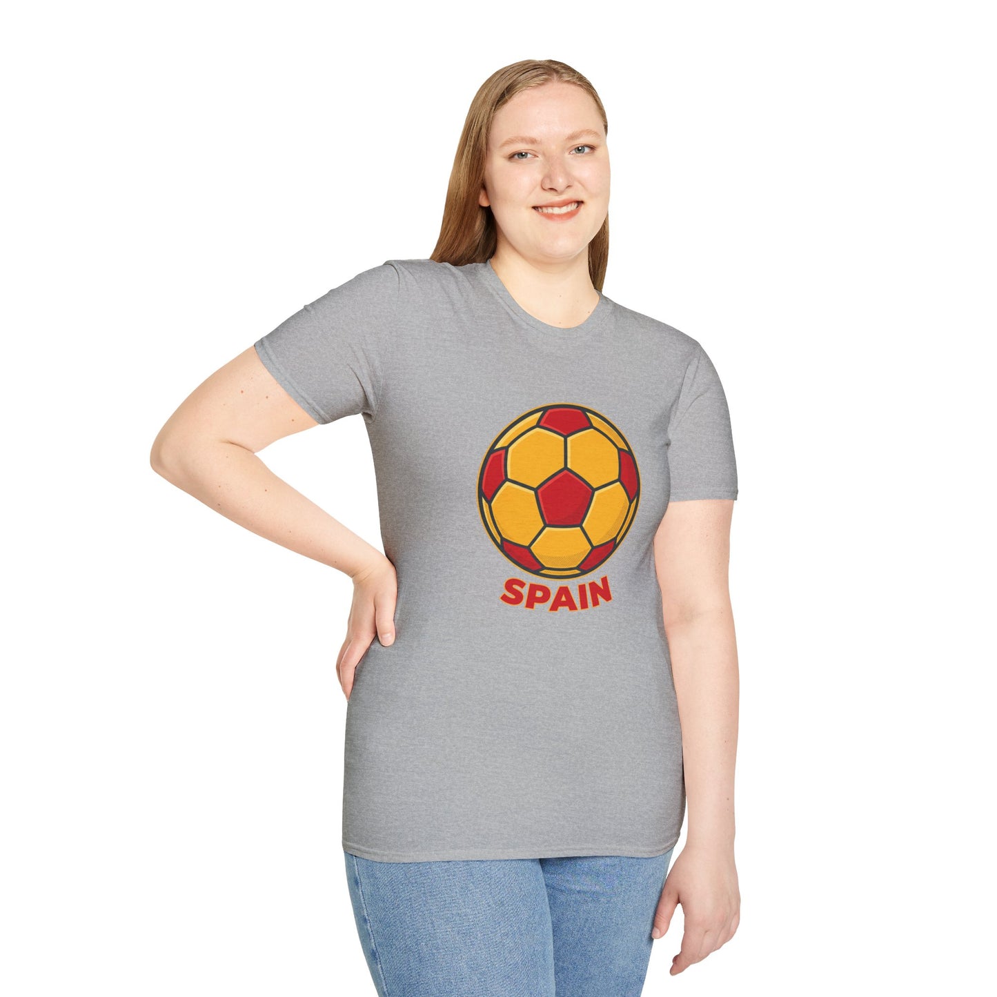 Spain Football Graphic Tee — Bold Red & Gold Soccer Shirt
