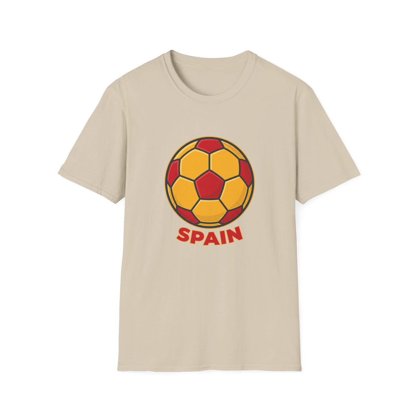 Spain Football Graphic Tee — Bold Red & Gold Soccer Shirt