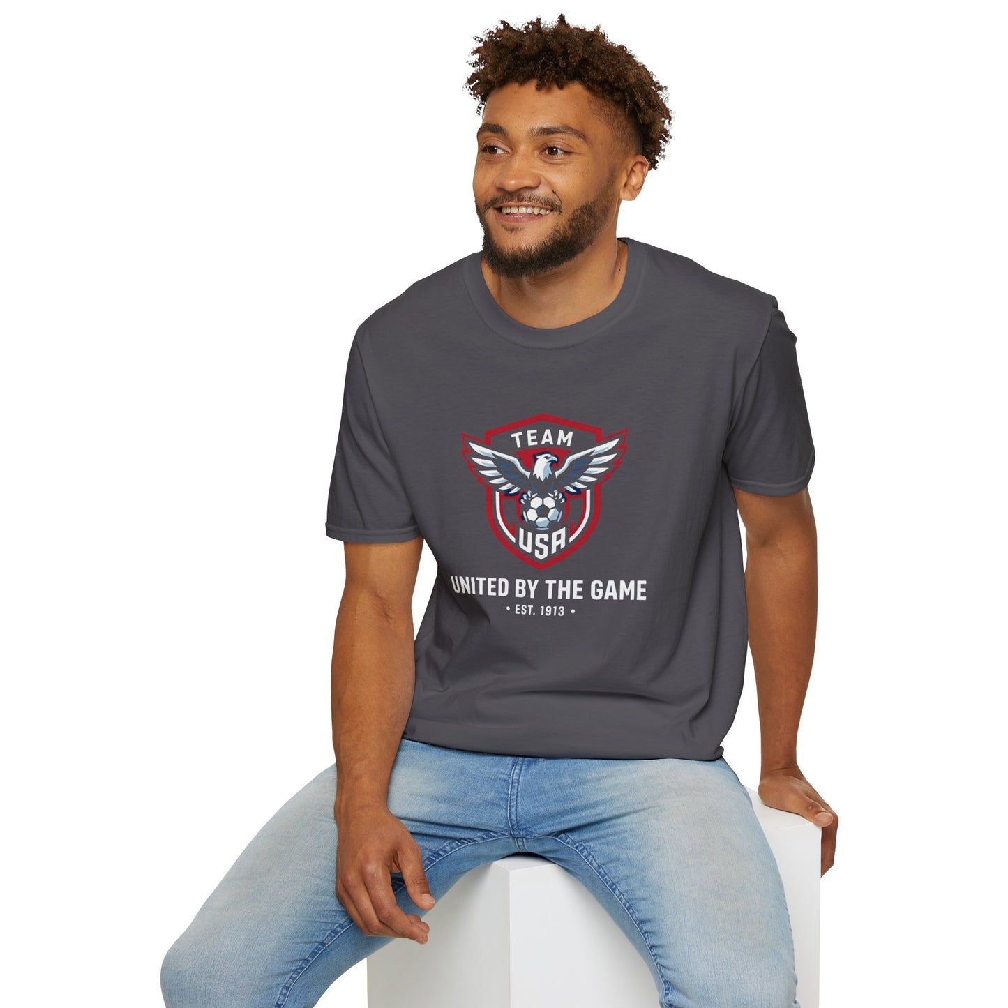 United By The Game Team USA Soccer T-Shirt — Bald Eagle Crest (EST. 1913)