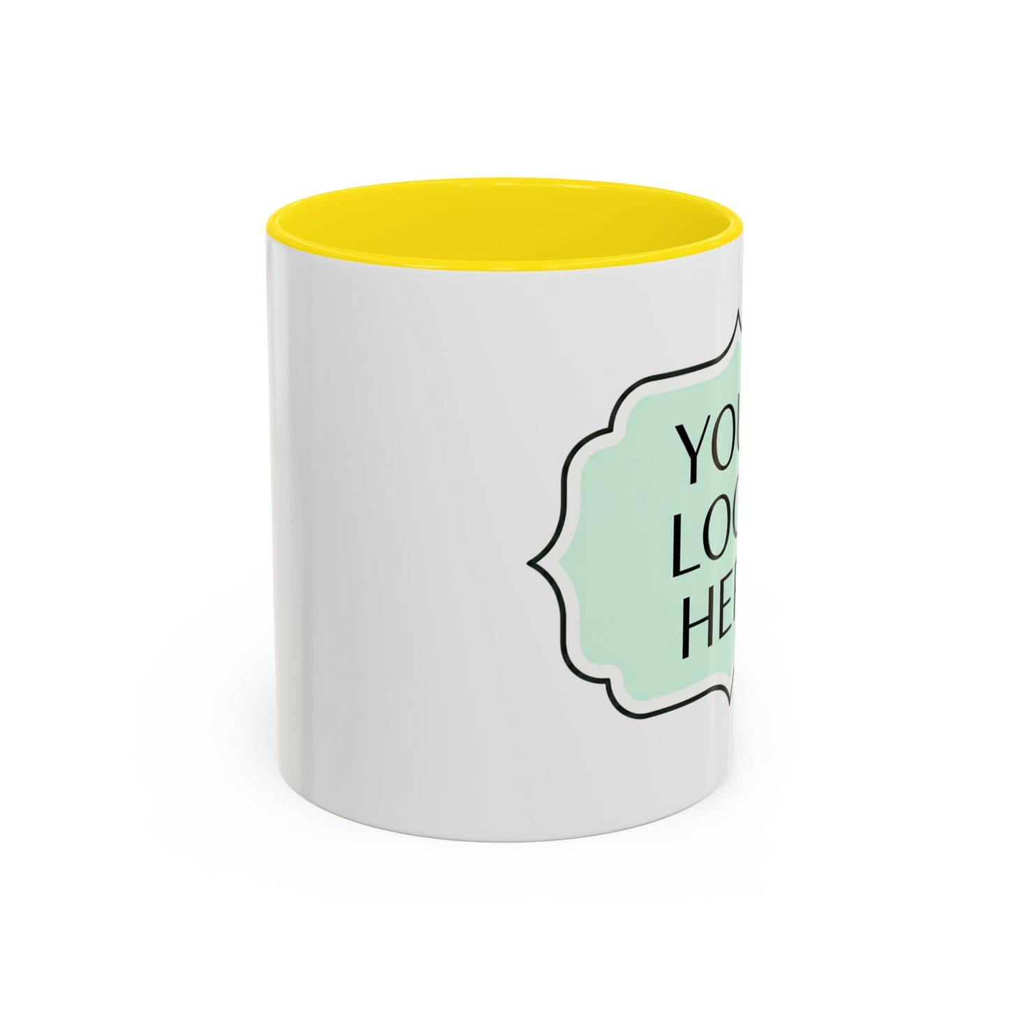 Accent Coffee Mug - Custom Logo Mint Label Design (11/15oz)
