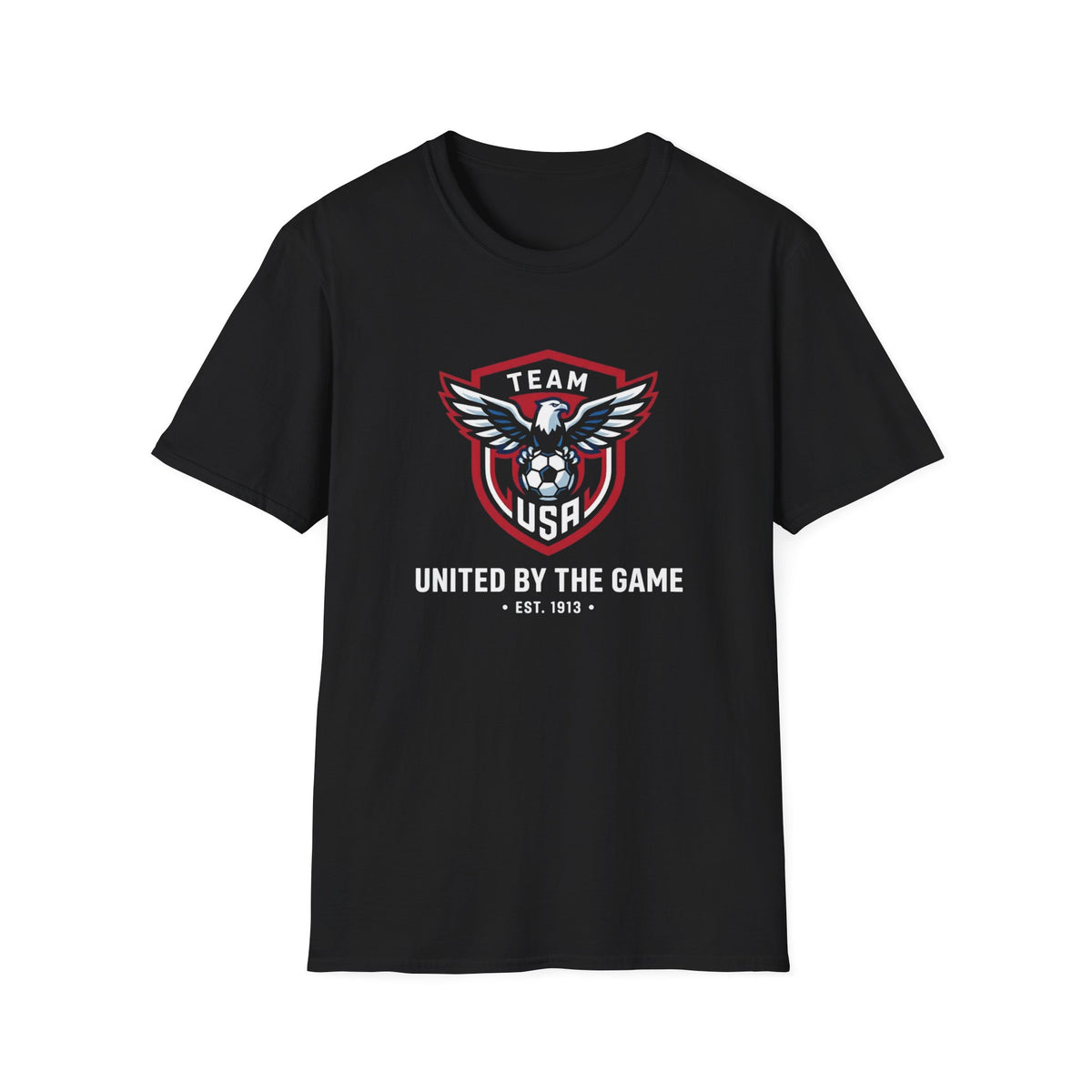 United By The Game Team USA Soccer T-Shirt — Bald Eagle Crest (EST. 1913)