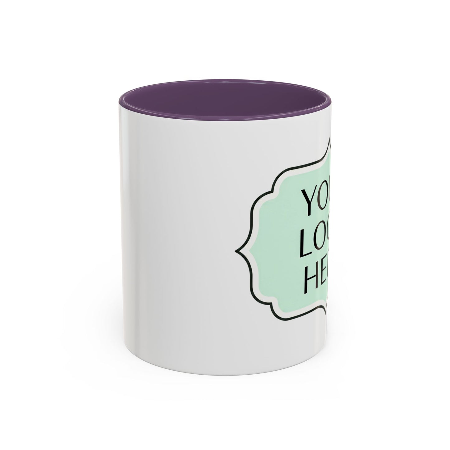 Accent Coffee Mug - Custom Logo Mint Label Design (11/15oz)
