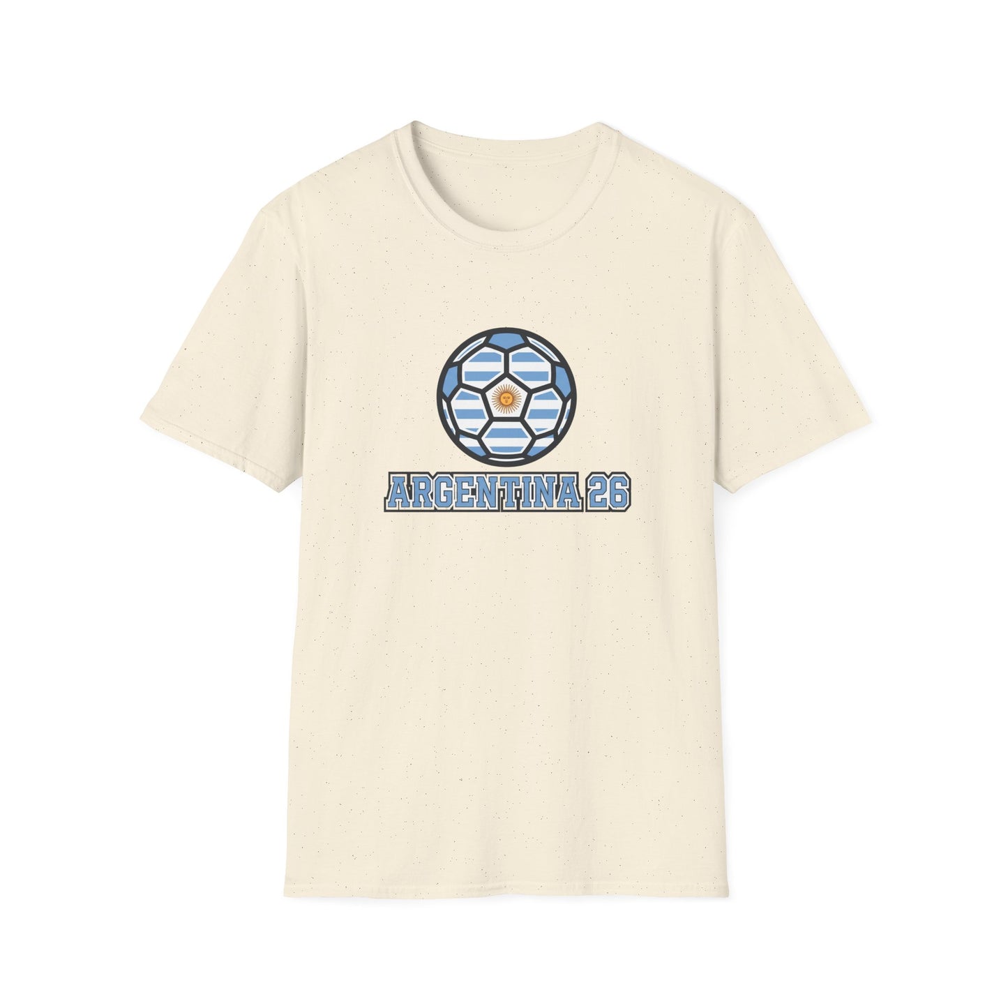 Argentina 26 Soccer T‑Shirt — La Albiceleste Sun of May Graphic Tee