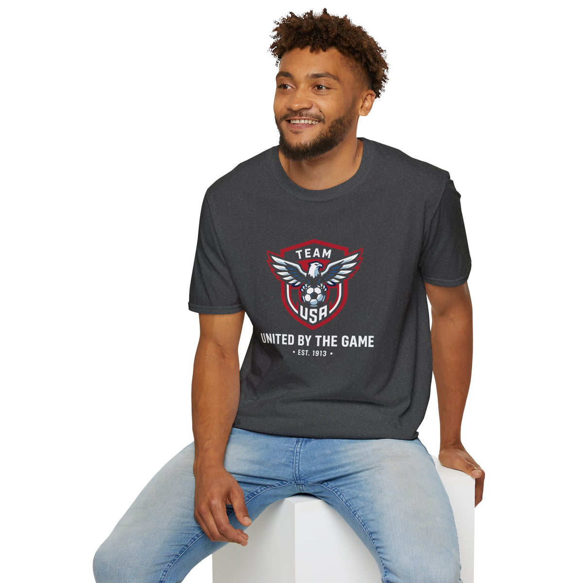 United By The Game Team USA Soccer T-Shirt — Bald Eagle Crest (EST. 1913)