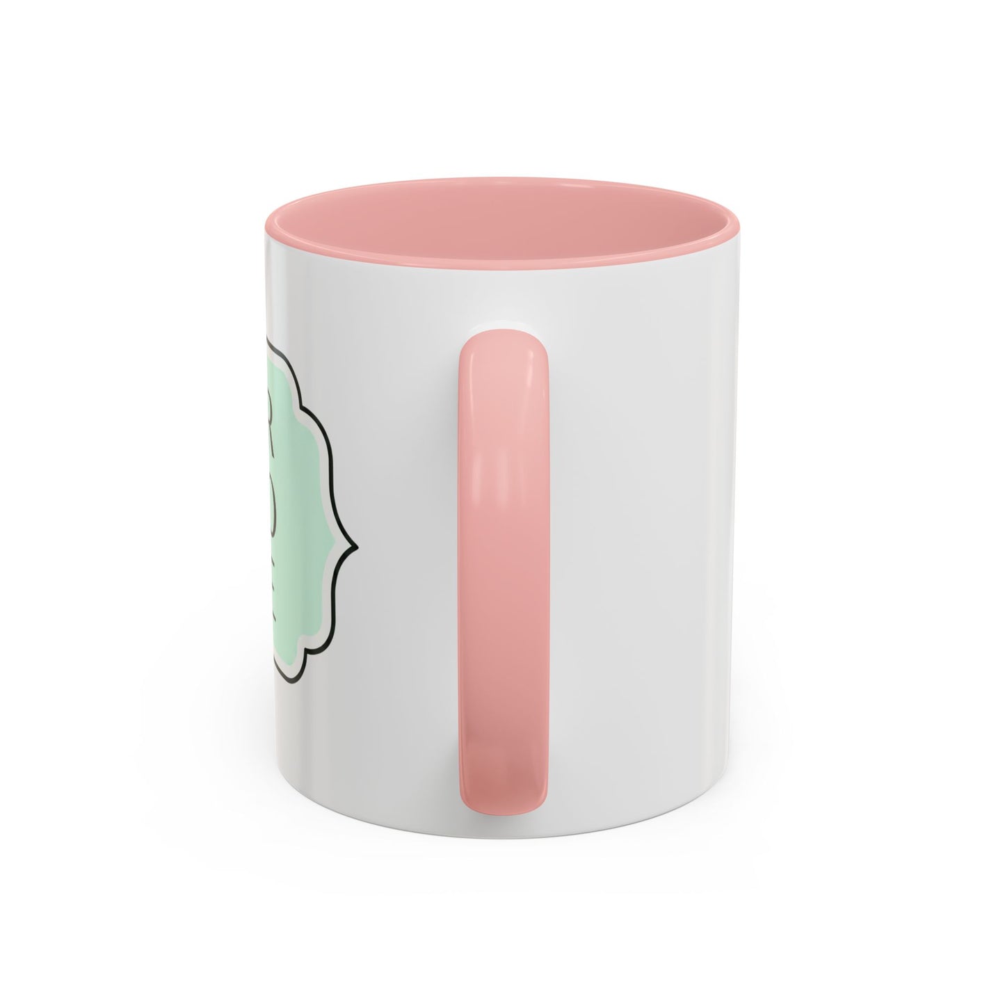 Accent Coffee Mug - Custom Logo Mint Label Design (11/15oz)