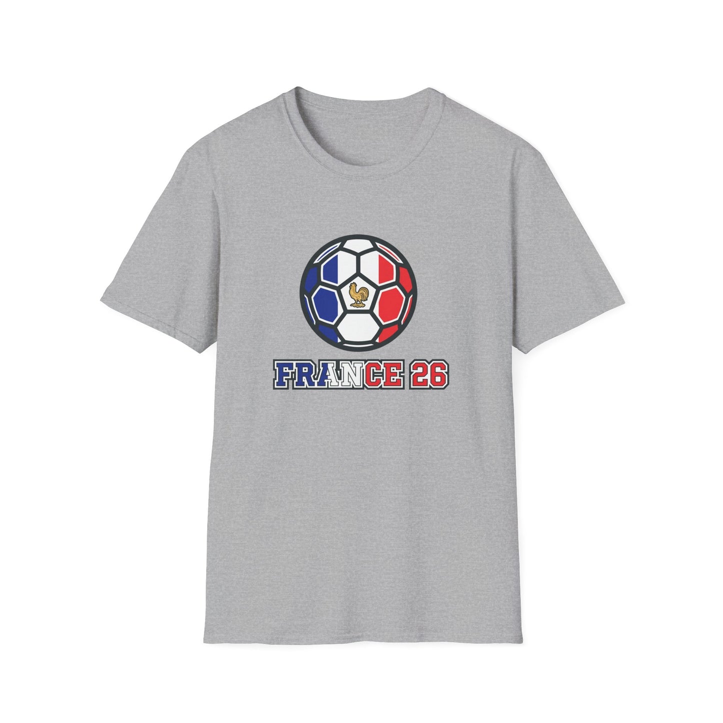 France 2026 Soccer T-Shirt — Tricolor Ball & Golden Gallic Rooster Graphic