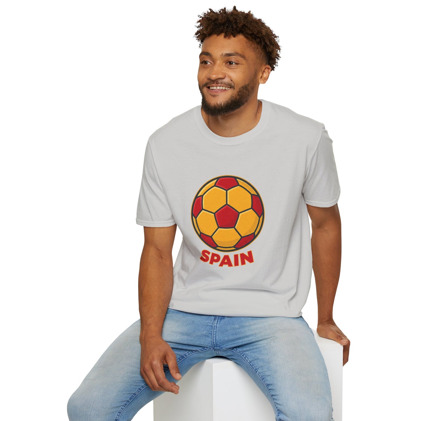 Spain Football Graphic Tee — Bold Red & Gold Soccer Shirt