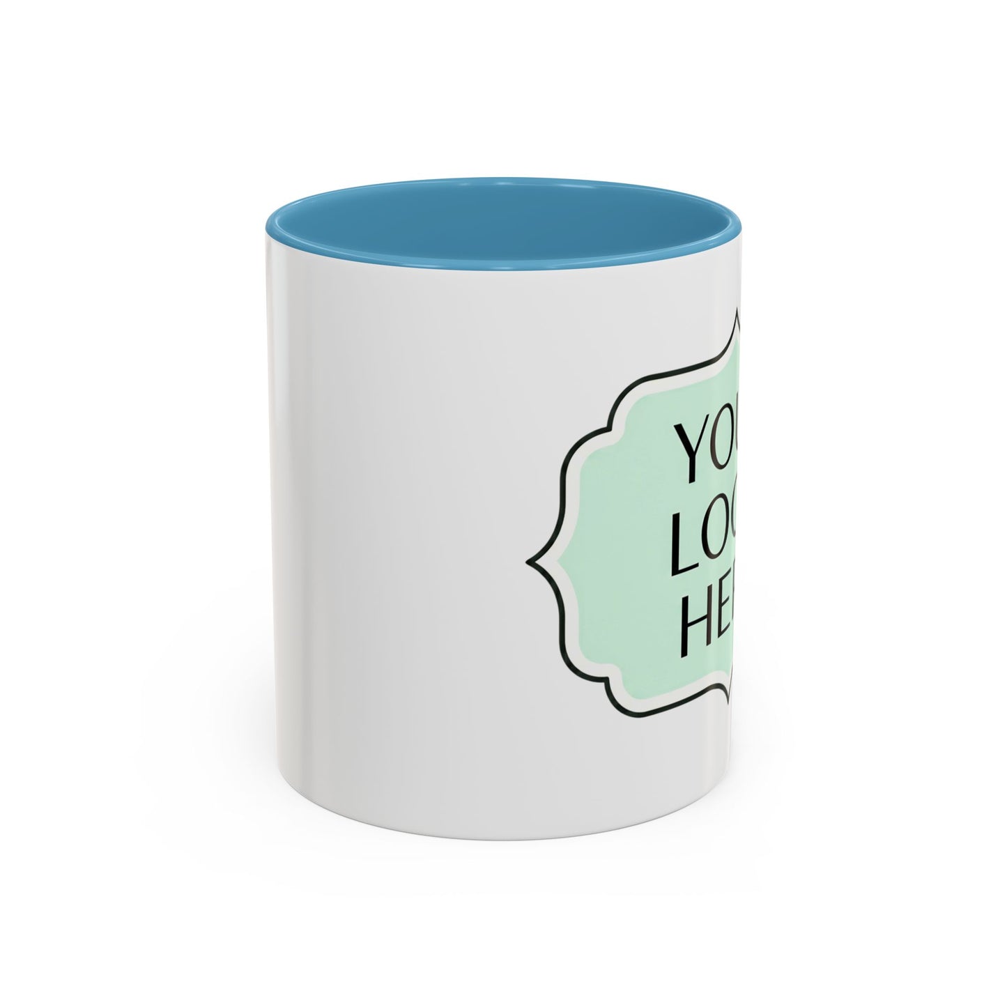 Accent Coffee Mug - Custom Logo Mint Label Design (11/15oz)