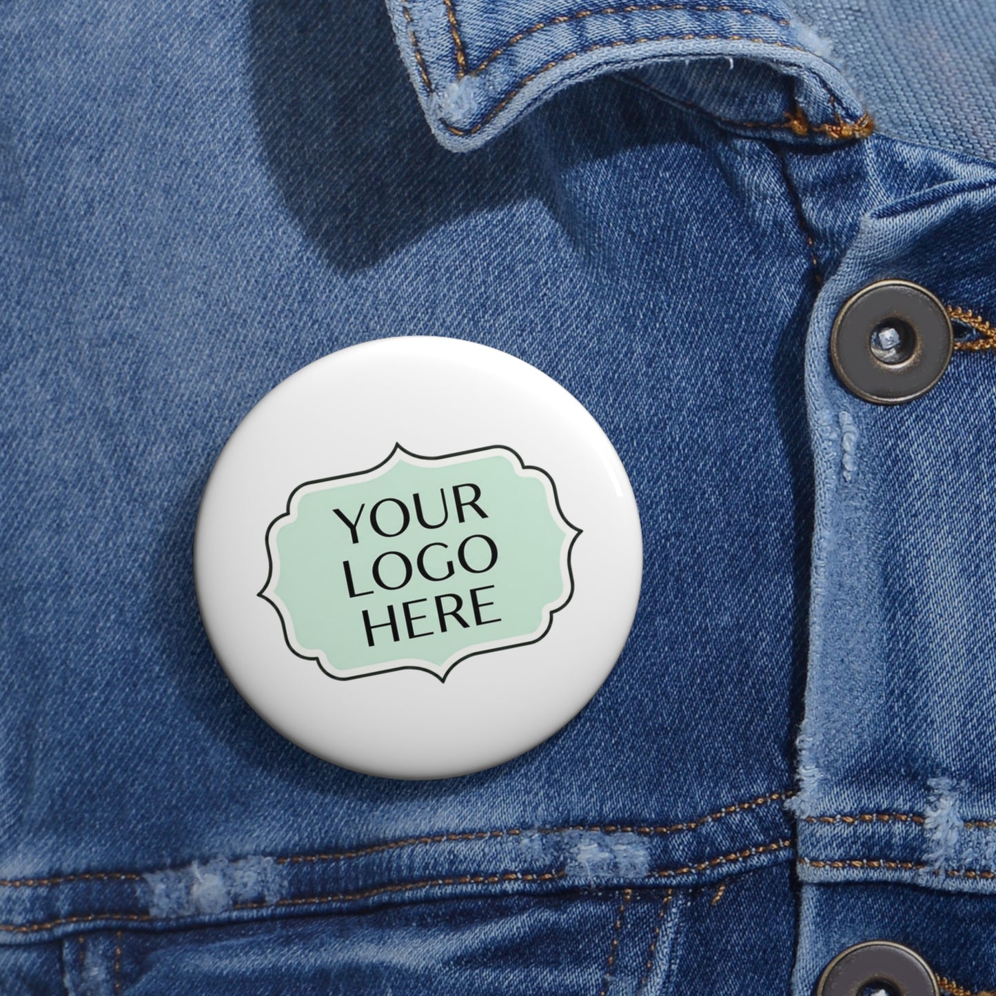 Custom Logo Pin Button — Personalized Round Badge for Branding, Events & Gifts