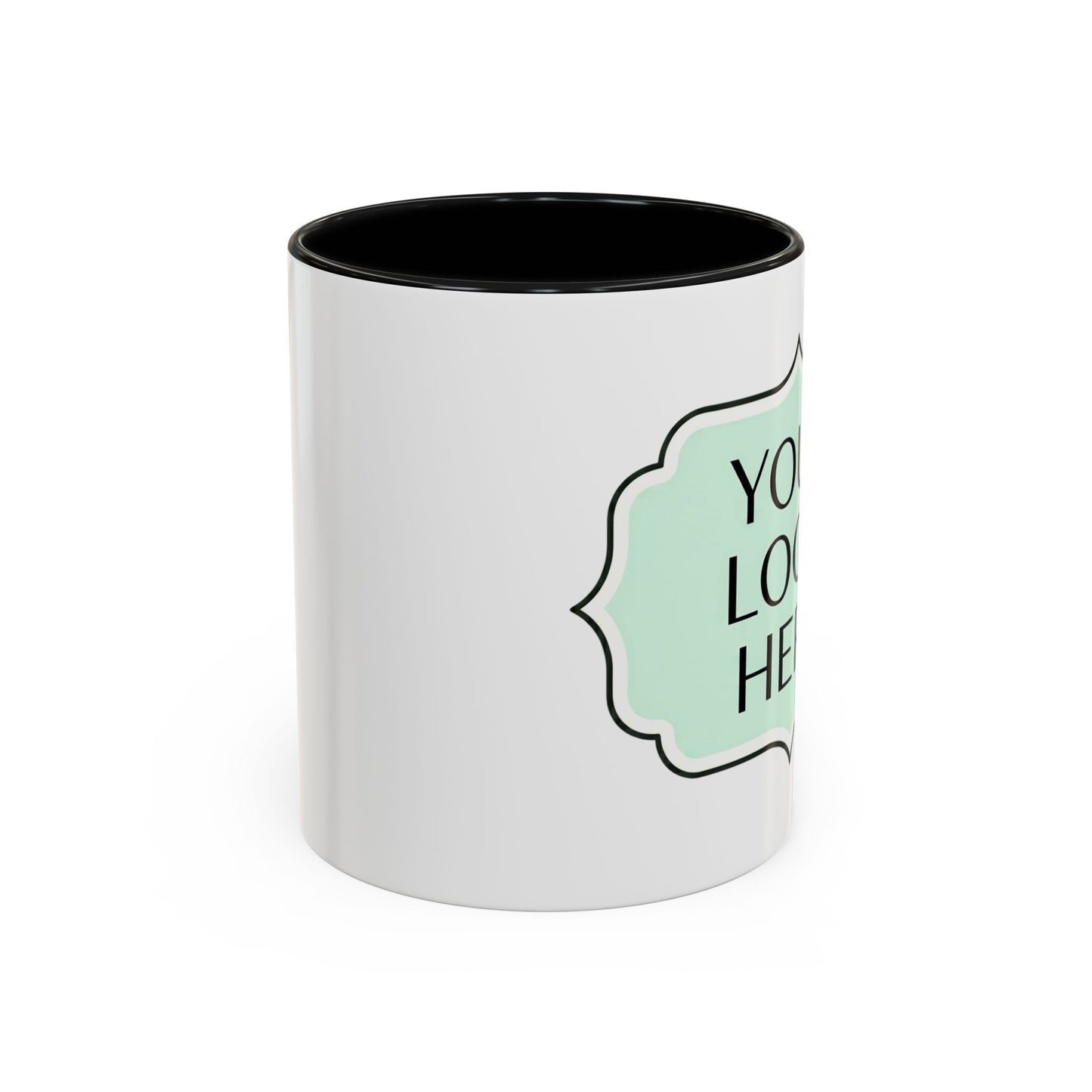 Accent Coffee Mug - Custom Logo Mint Label Design (11/15oz)