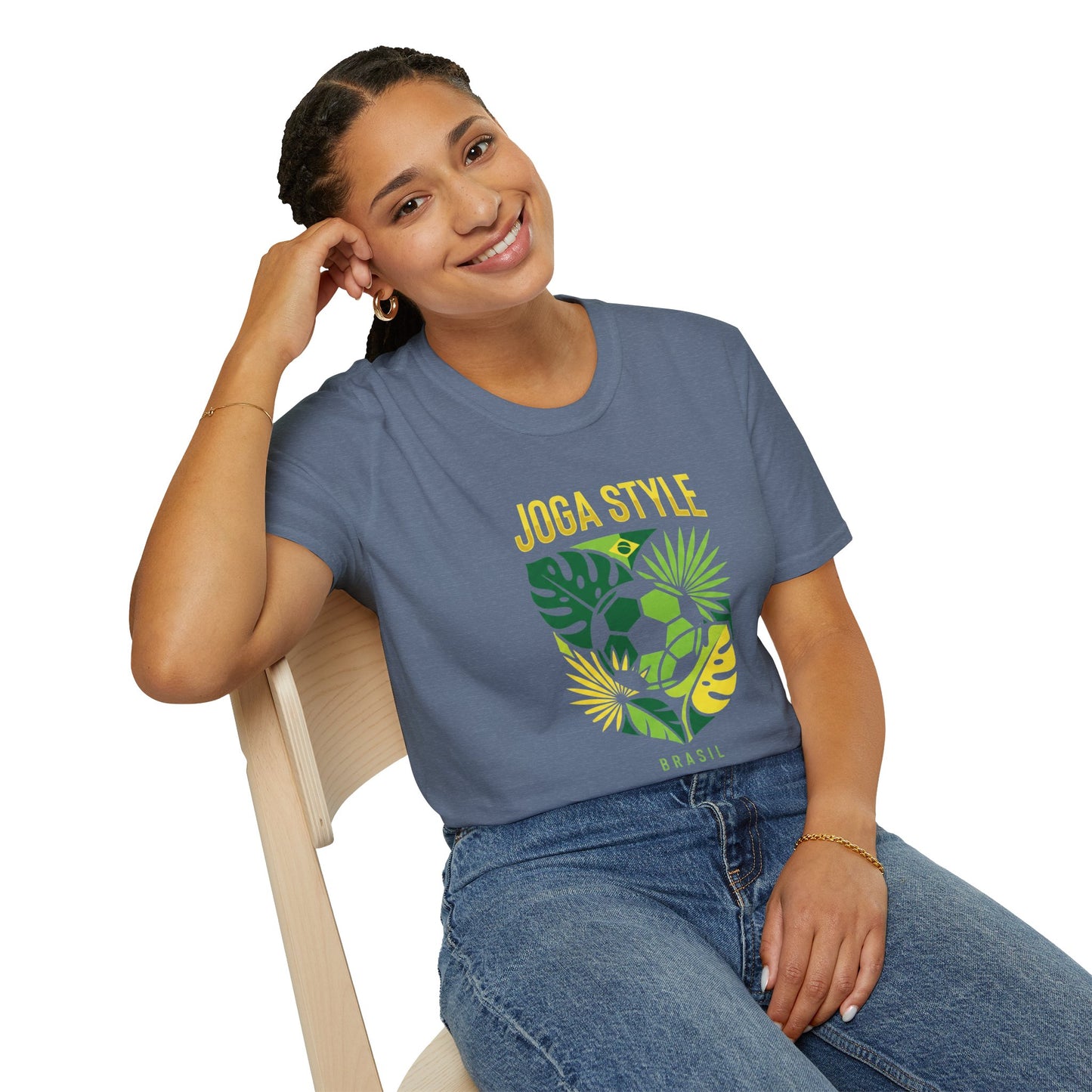 Joga Style Brasil Soccer T-Shirt — Monstera Shield Graphic
