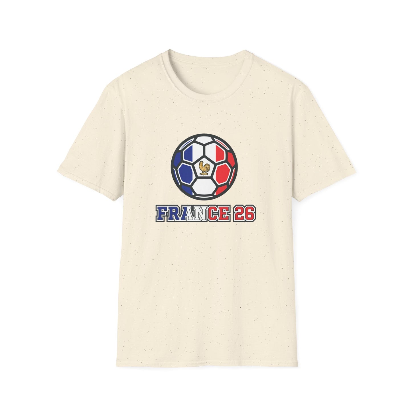 France 2026 Soccer T-Shirt — Tricolor Ball & Golden Gallic Rooster Graphic
