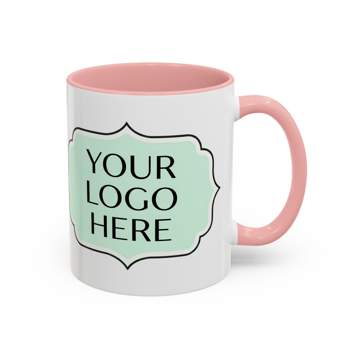 Accent Coffee Mug - Custom Logo Mint Label Design (11/15oz)