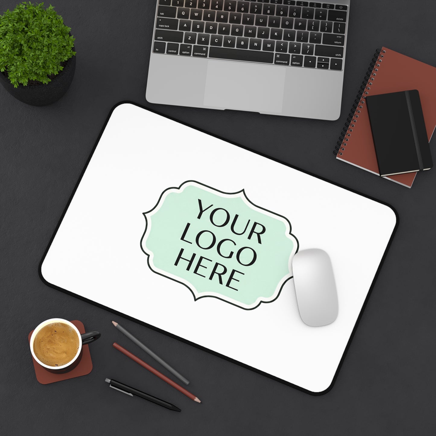 Personalized Logo Desk Mat — Custom Office Mouse Pad & Workspace Protector
