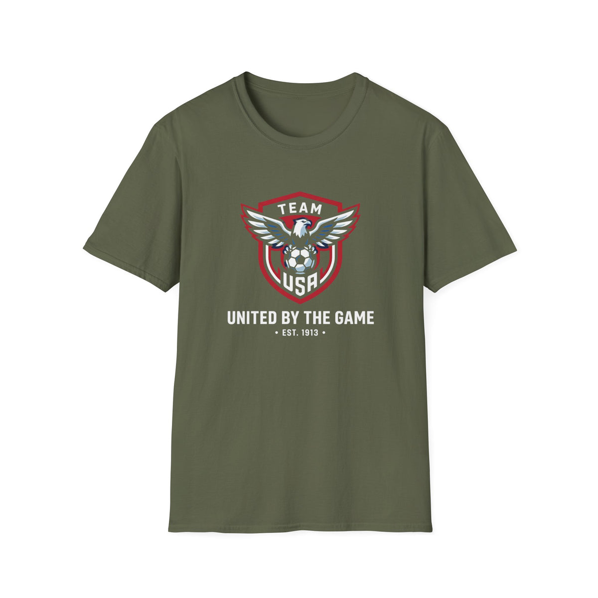 United By The Game Team USA Soccer T-Shirt — Bald Eagle Crest (EST. 1913)