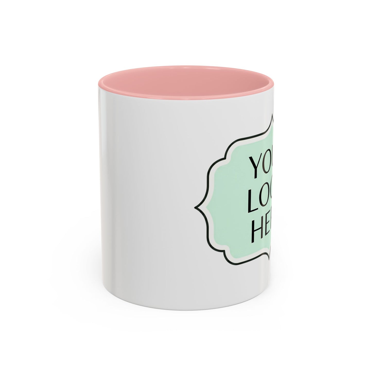 Accent Coffee Mug - Custom Logo Mint Label Design (11/15oz)
