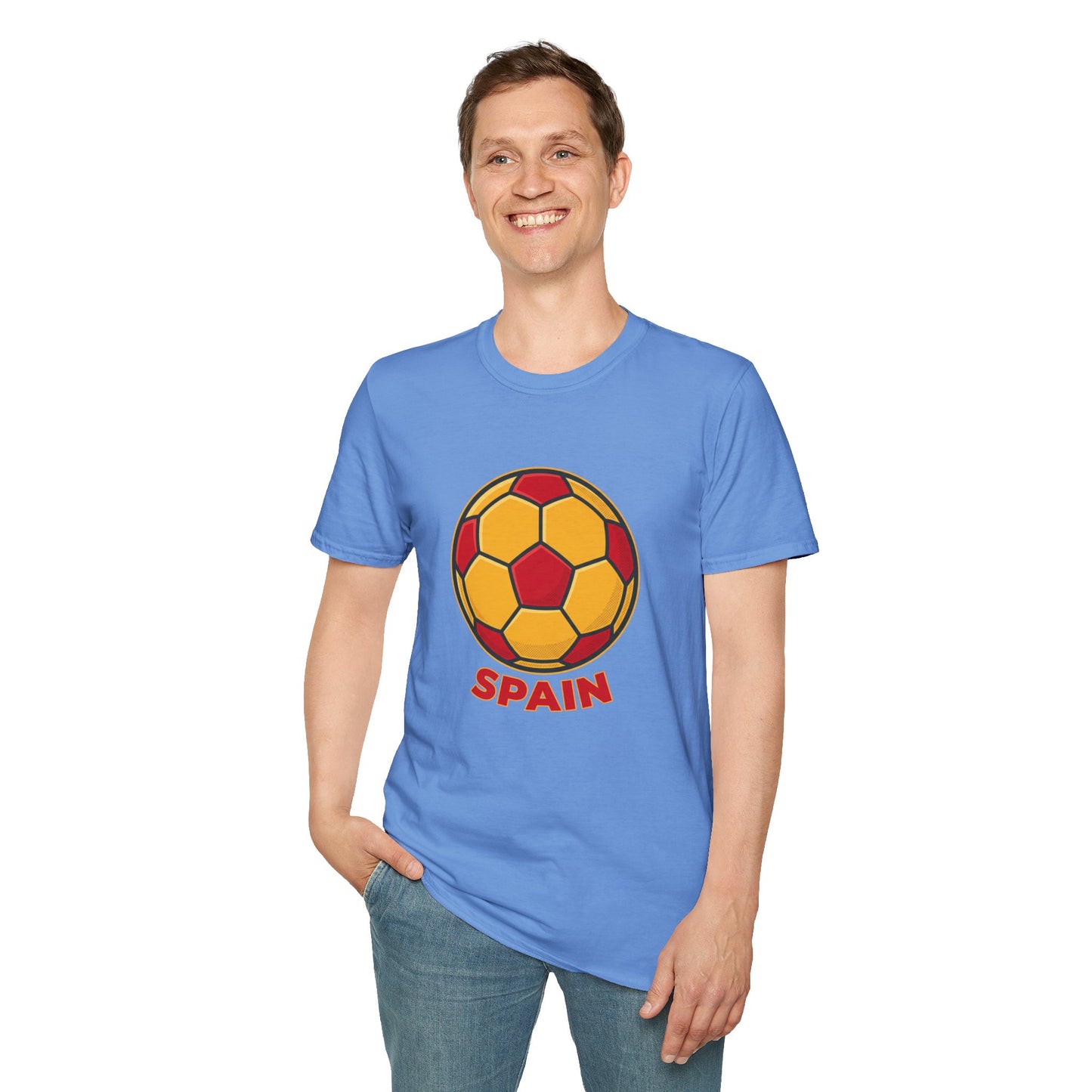 Spain Football Graphic Tee — Bold Red & Gold Soccer Shirt