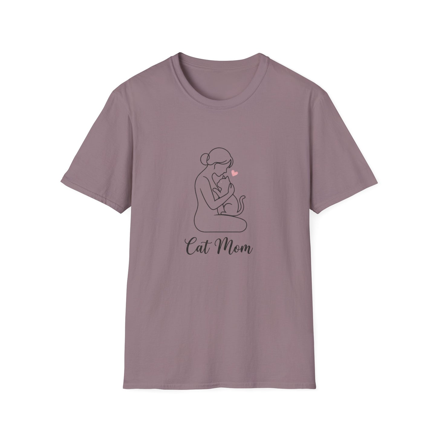 Cat Mom T-Shirt - Minimalist Line Art Graphic Tee - Cute Pet Lover Gift
