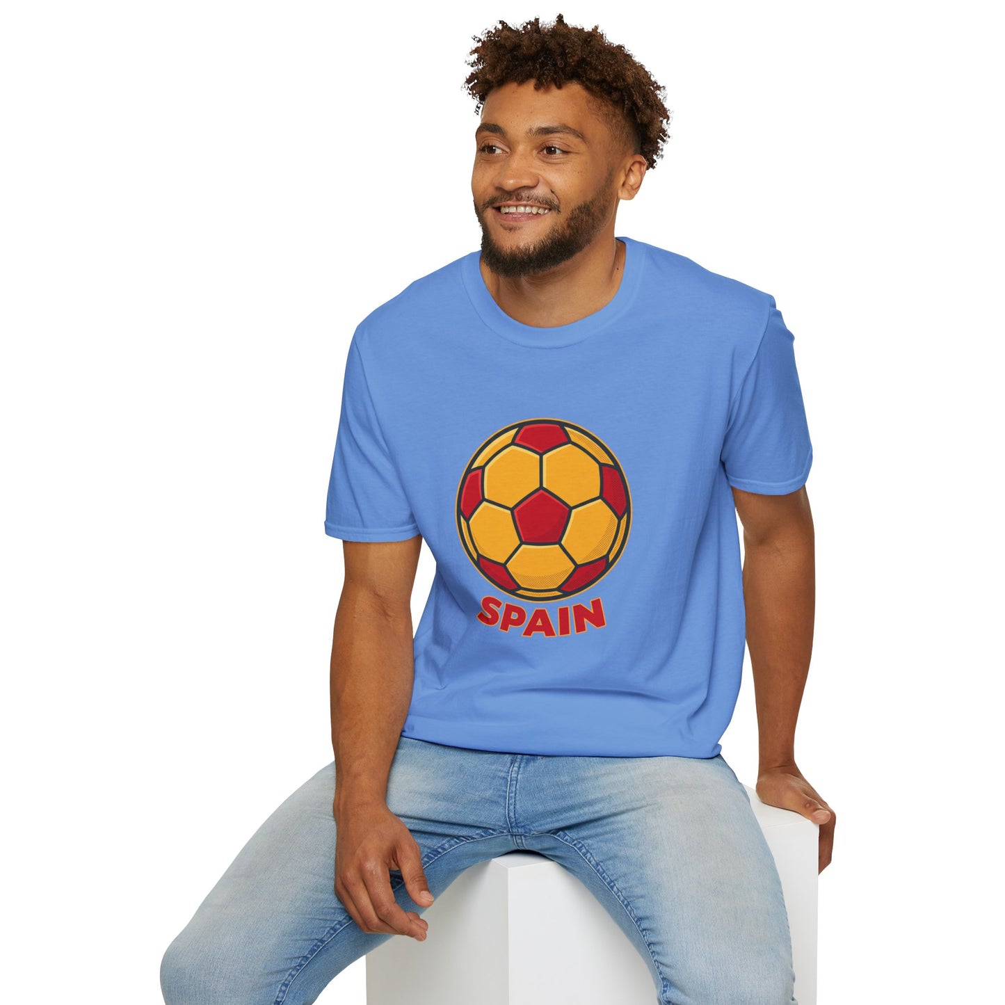 Spain Football Graphic Tee — Bold Red & Gold Soccer Shirt