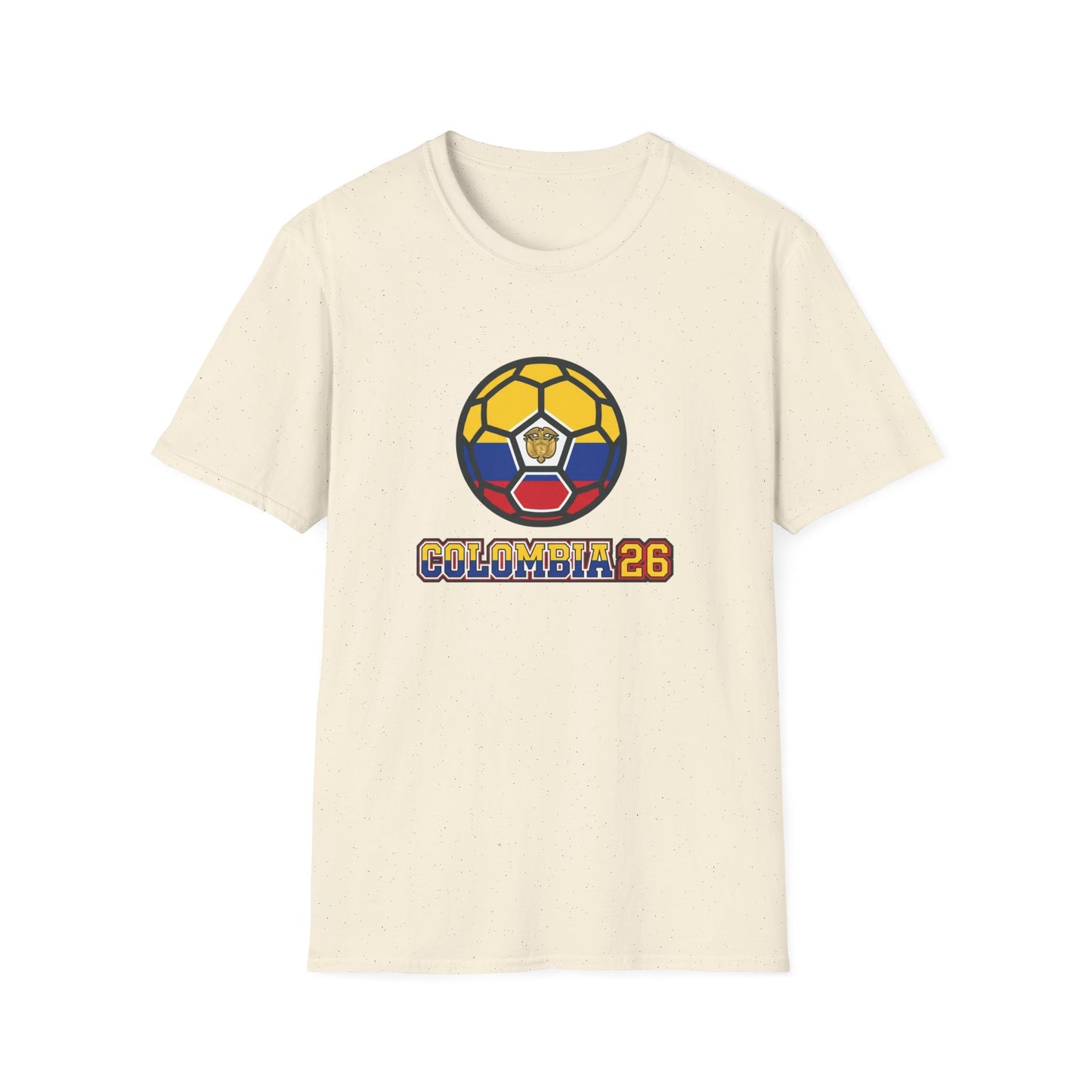 Colombia 26 Soccer Graphic Tee — Tricolor Flag & Coat of Arms