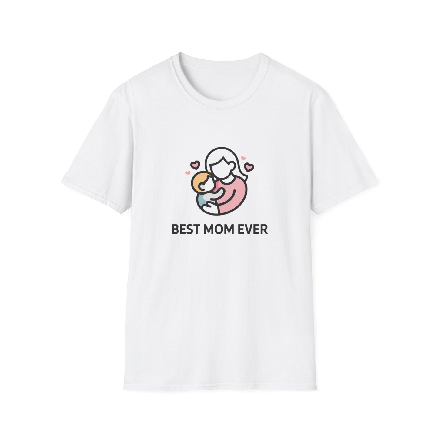 Best Mom Ever T-Shirt - Minimalist Mother and Baby Graphic Tee - Cute Mom Gift