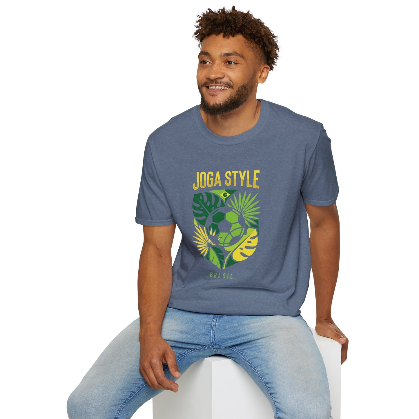 Joga Style Brasil Soccer T-Shirt — Monstera Shield Graphic
