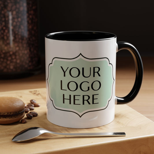 Accent Coffee Mug - Custom Logo Mint Label Design (11/15oz)